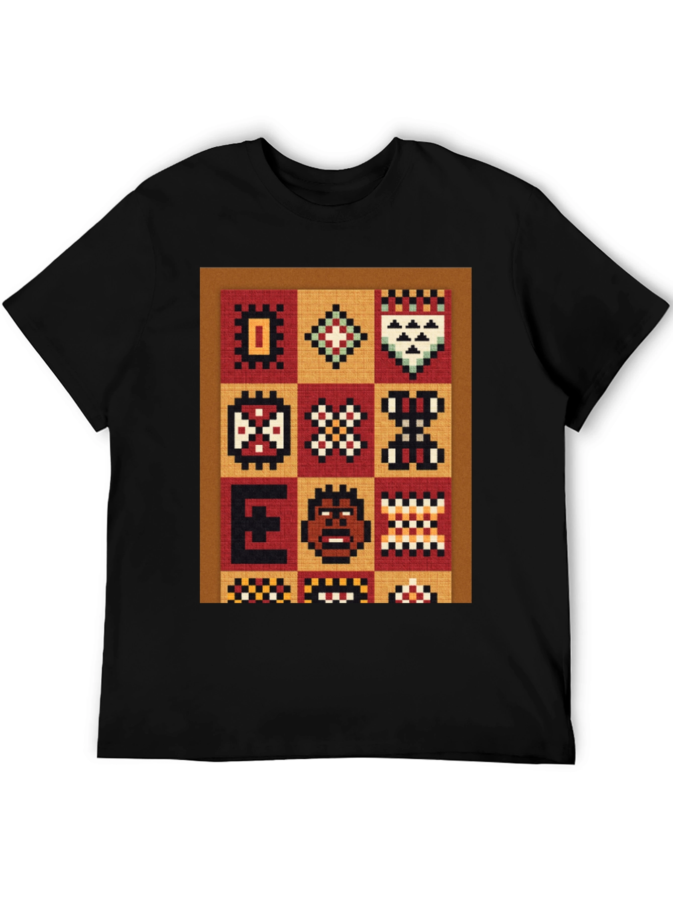 Retro Pixelated African Pattern Graphic Tee