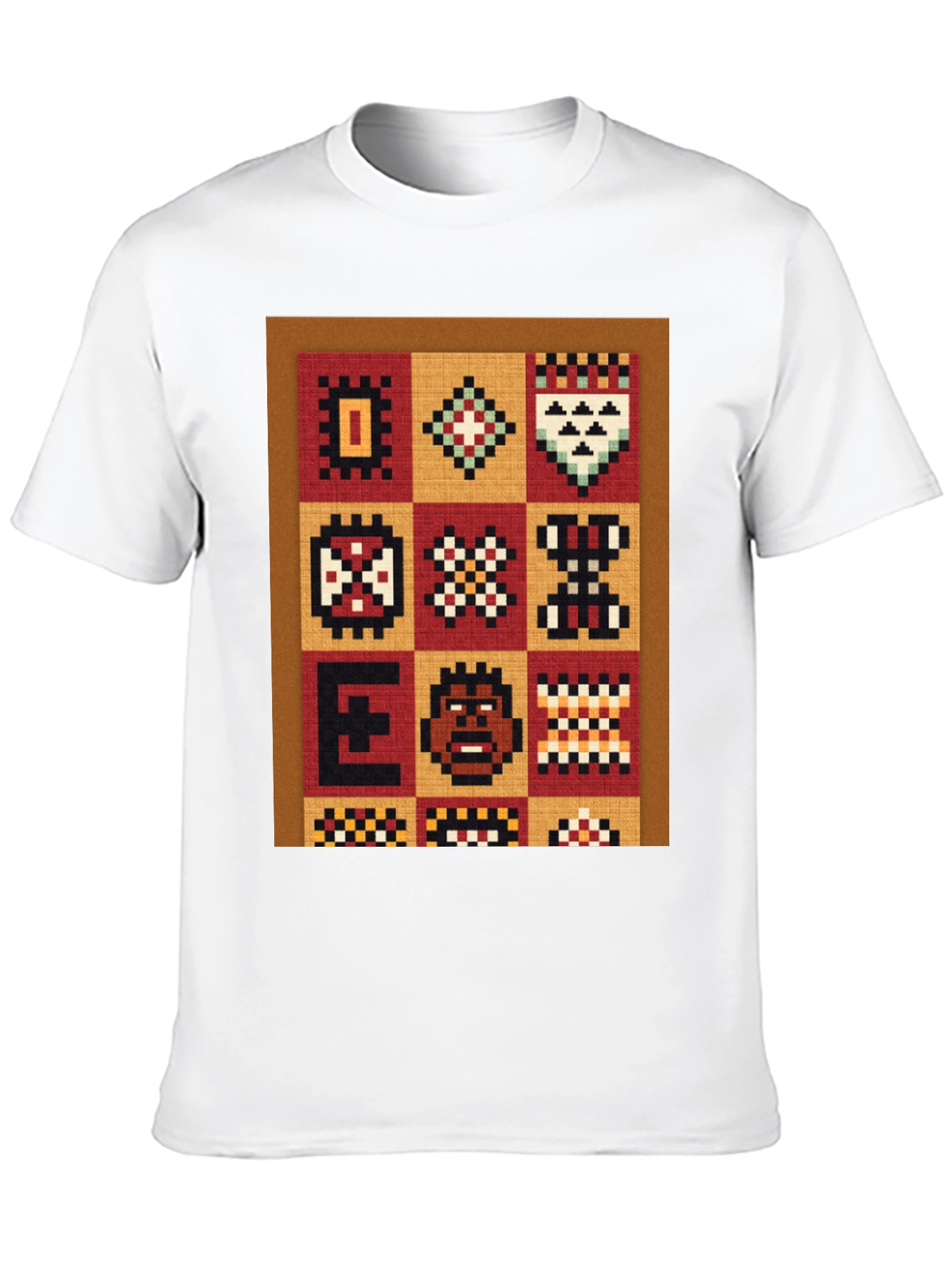 Retro Pixelated African Pattern Graphic Tee
