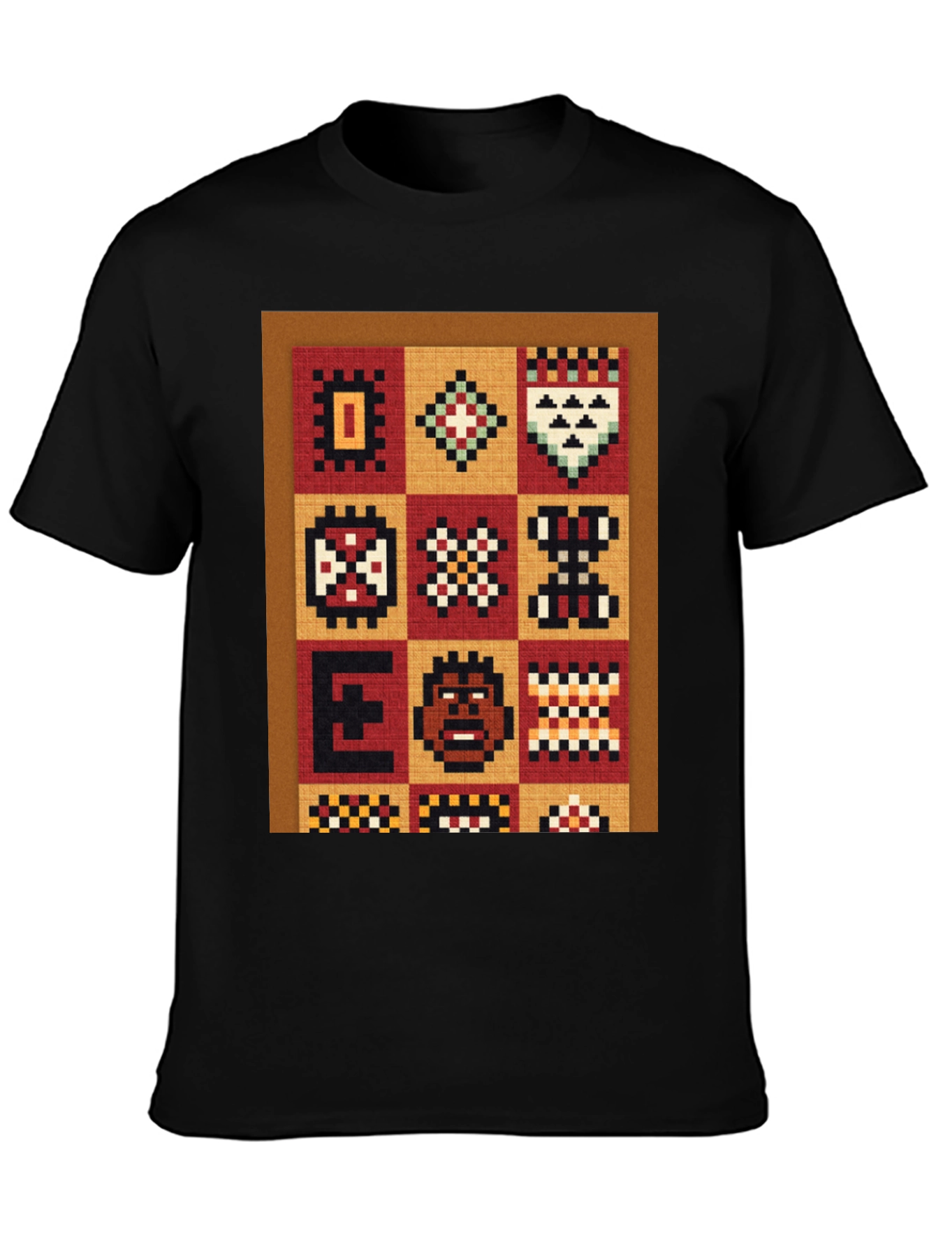 Retro Pixelated African Pattern Graphic Tee