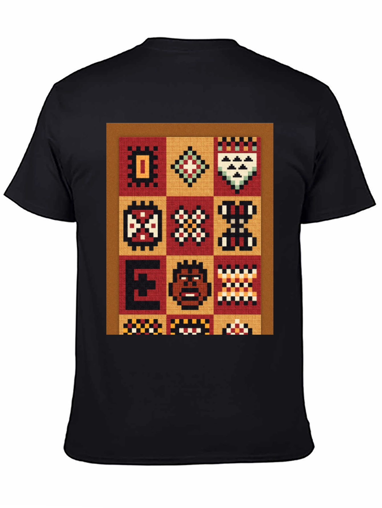 Retro Pixelated African Pattern Graphic Tee