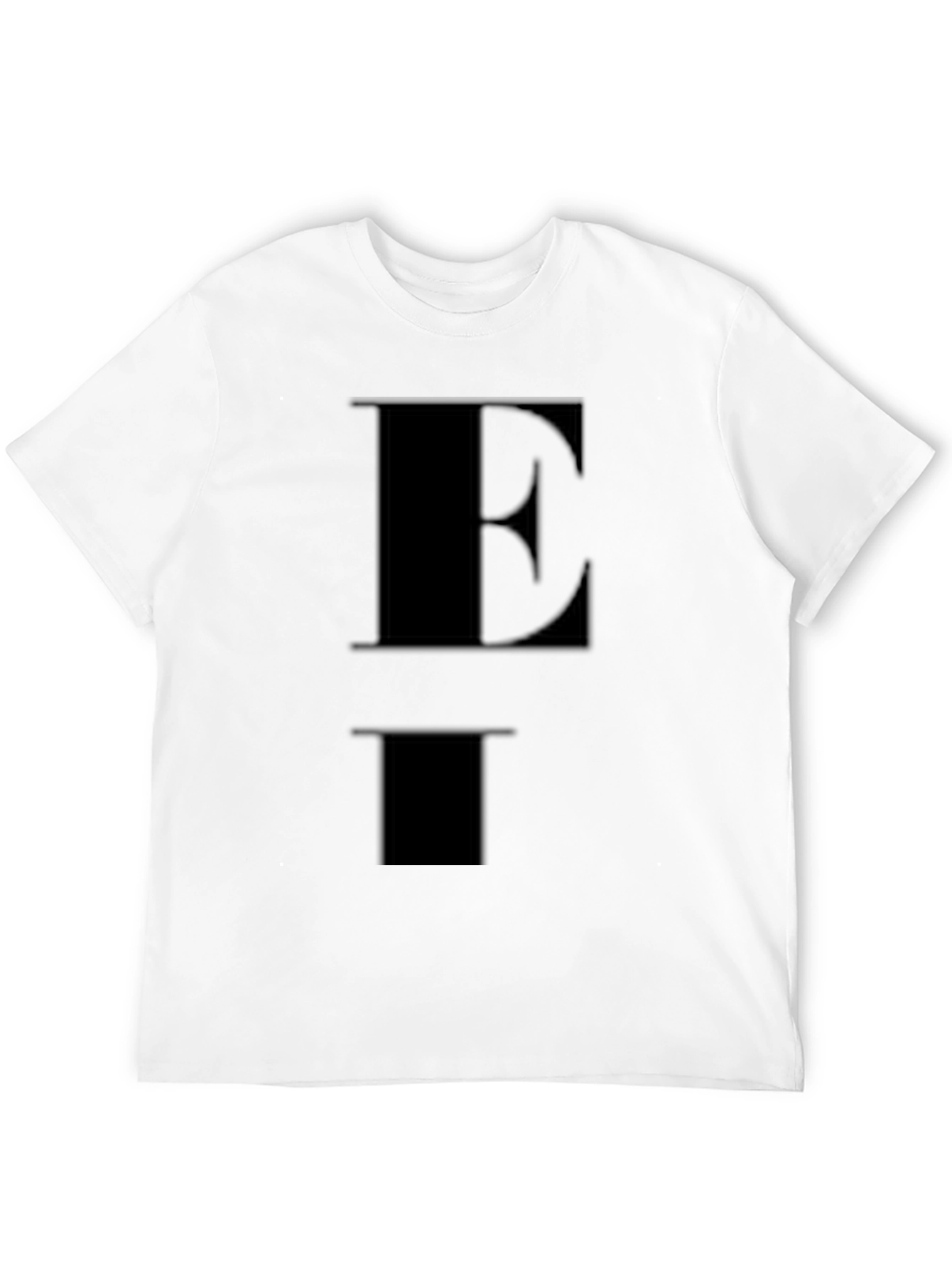 Bold Initial Black Tee - E