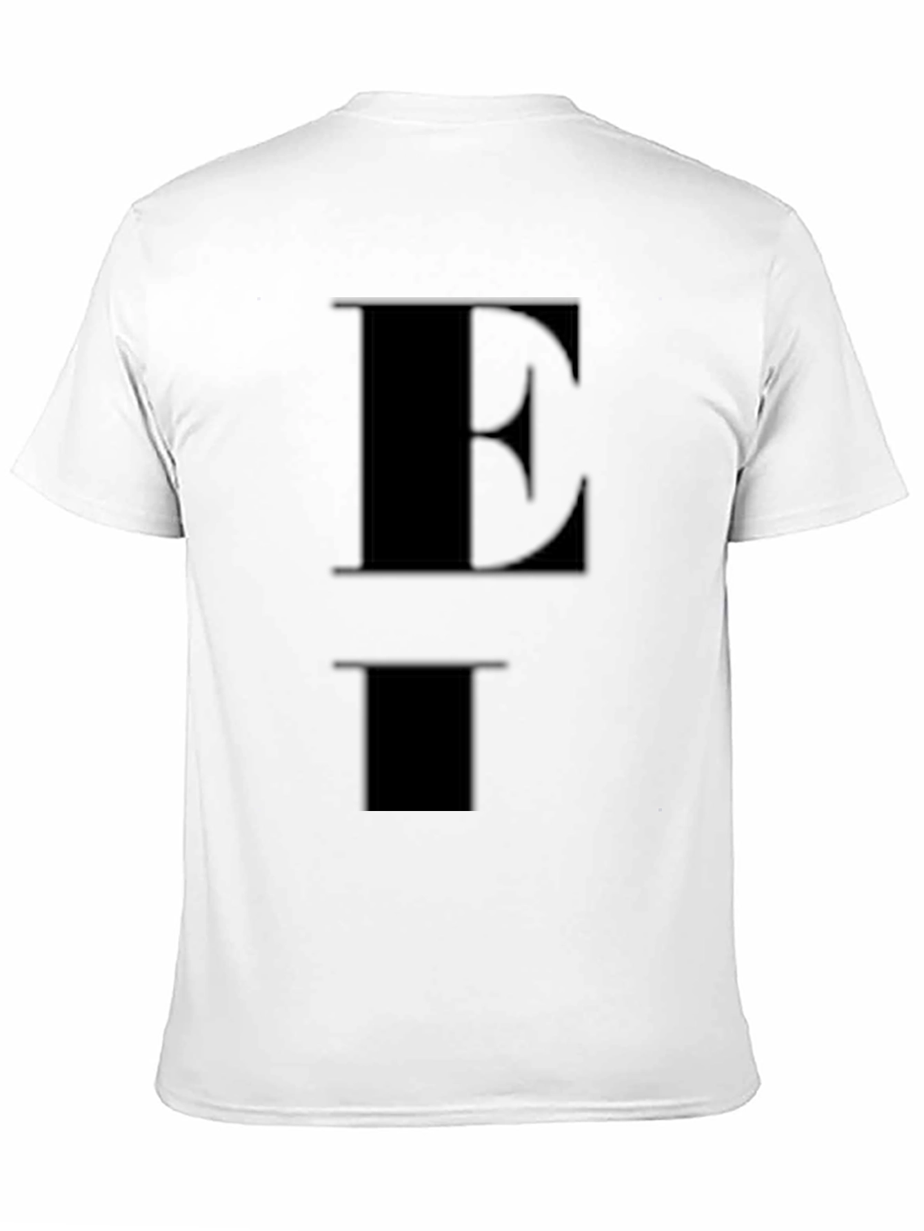 Bold Initial Black Tee - E