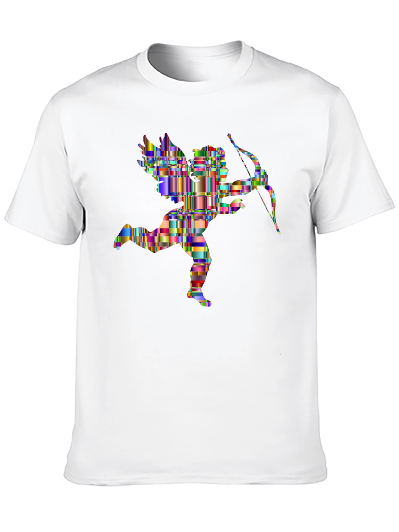 Abstract Cupid Graphic Tee - Stylish Black T-Shirt
