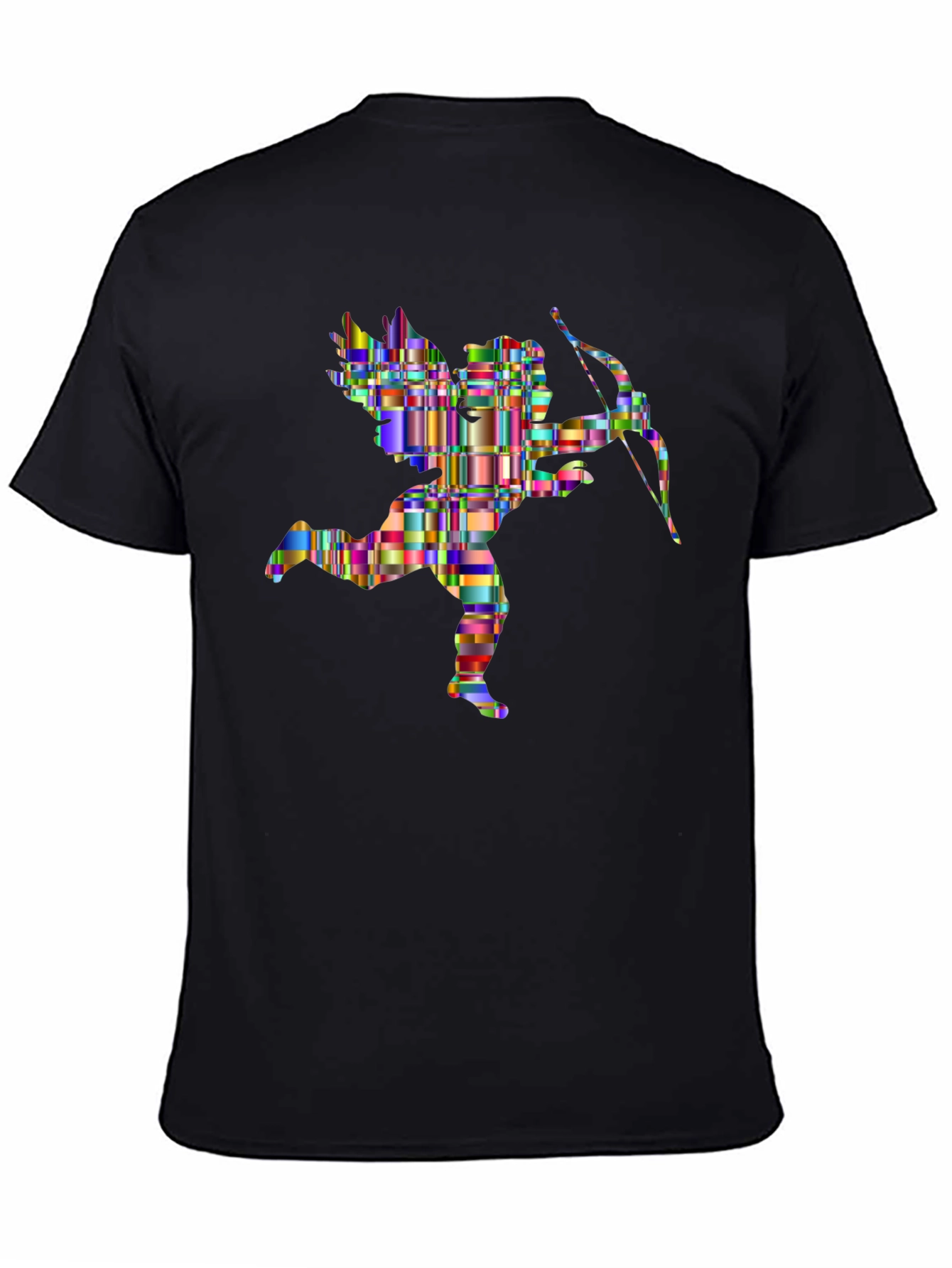 Abstract Cupid Graphic Tee - Stylish Black T-Shirt