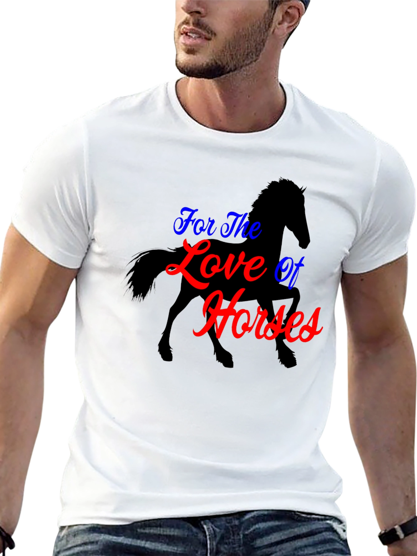 For the Love of Horses Black T-Shirt