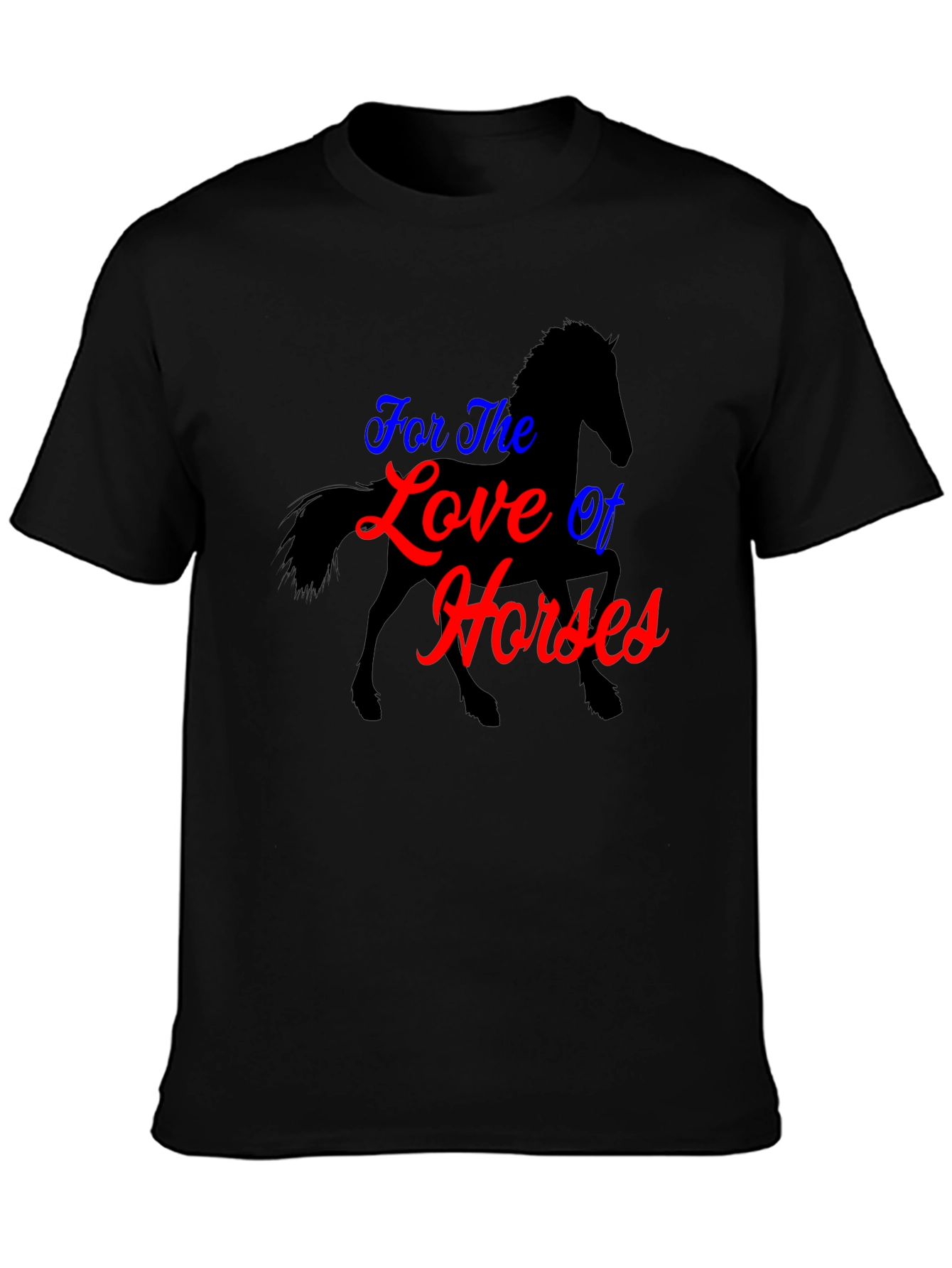 For the Love of Horses Black T-Shirt