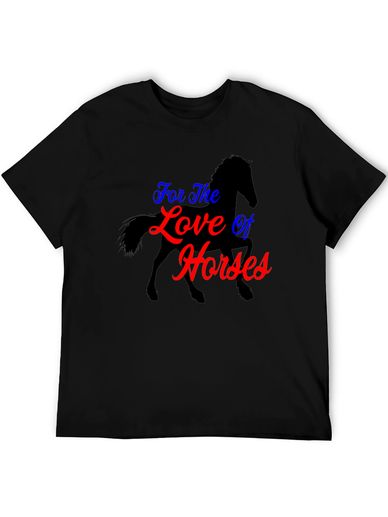 For the Love of Horses Black T-Shirt