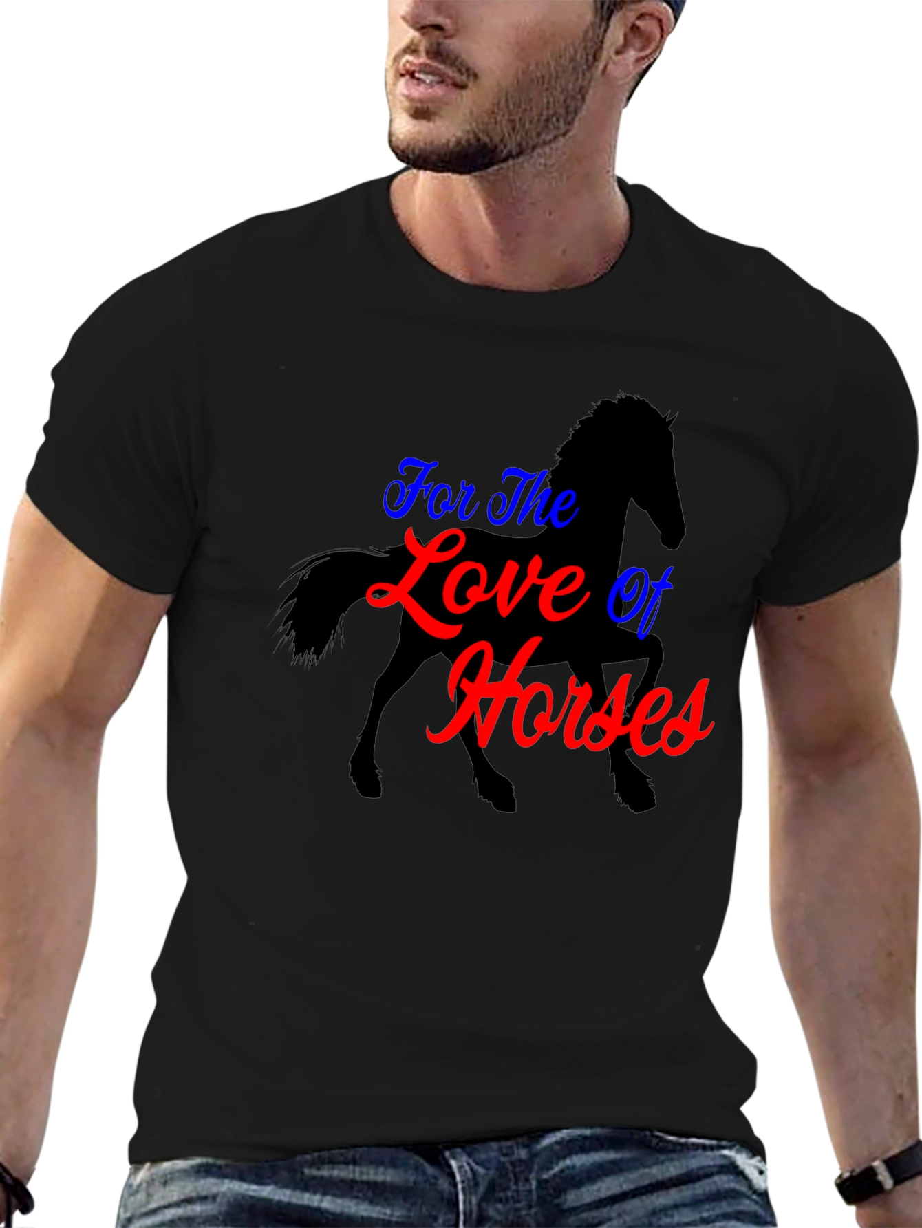 For the Love of Horses Black T-Shirt