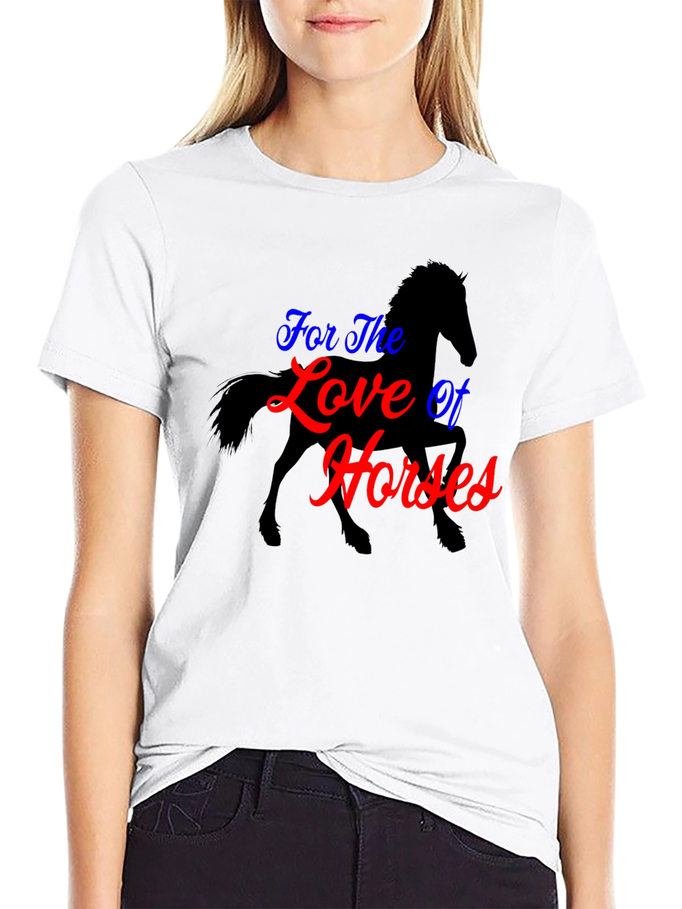 For the Love of Horses Black T-Shirt