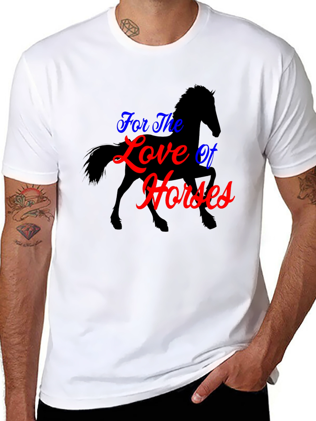 For the Love of Horses Black T-Shirt