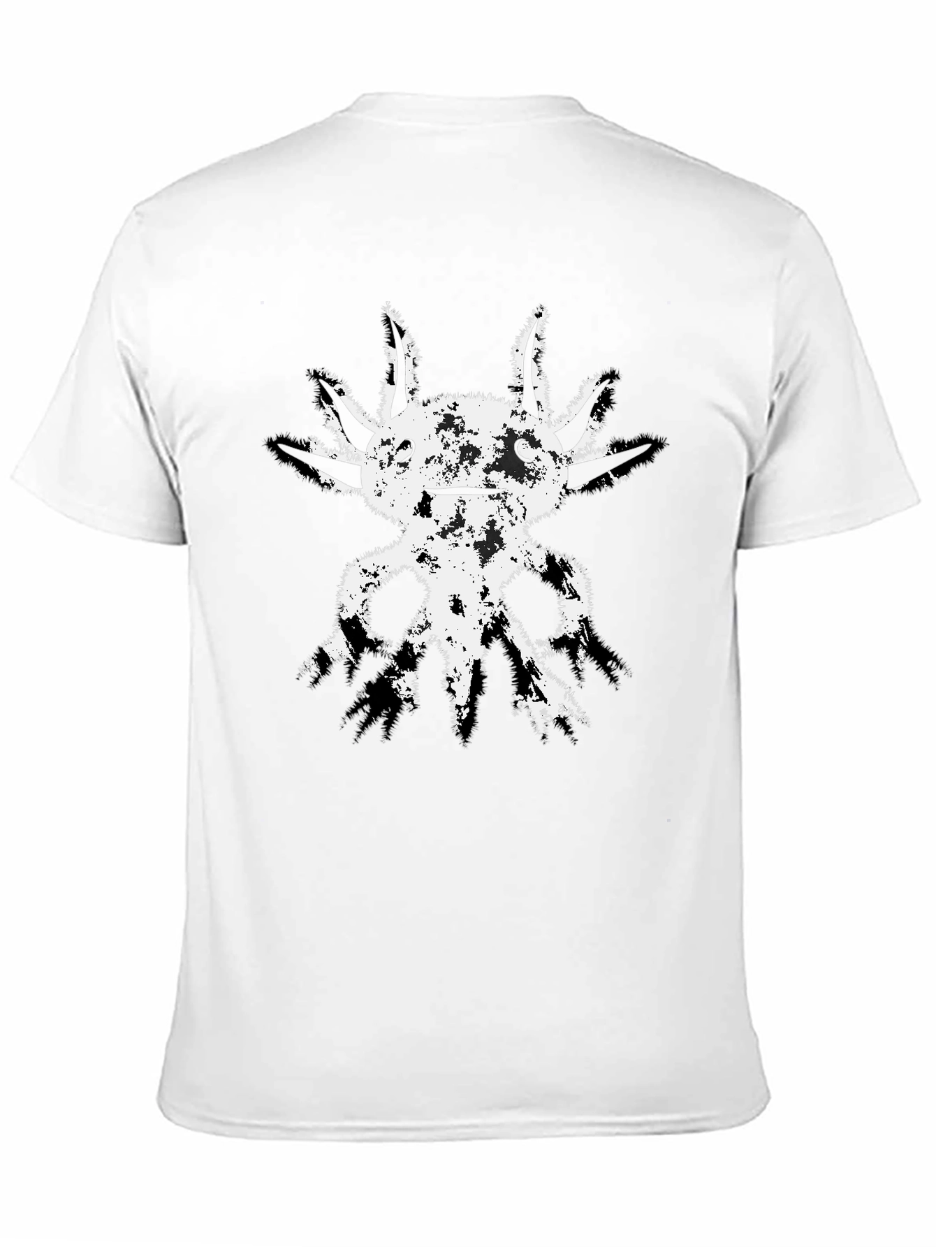 Axolotl Graphic Tee - Distressed Print Black T-Shirt