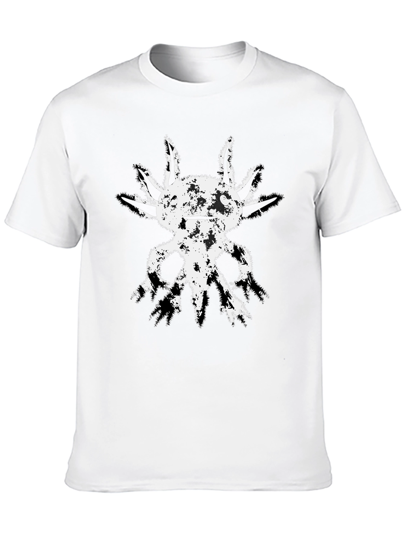 Axolotl Graphic Tee - Distressed Print Black T-Shirt