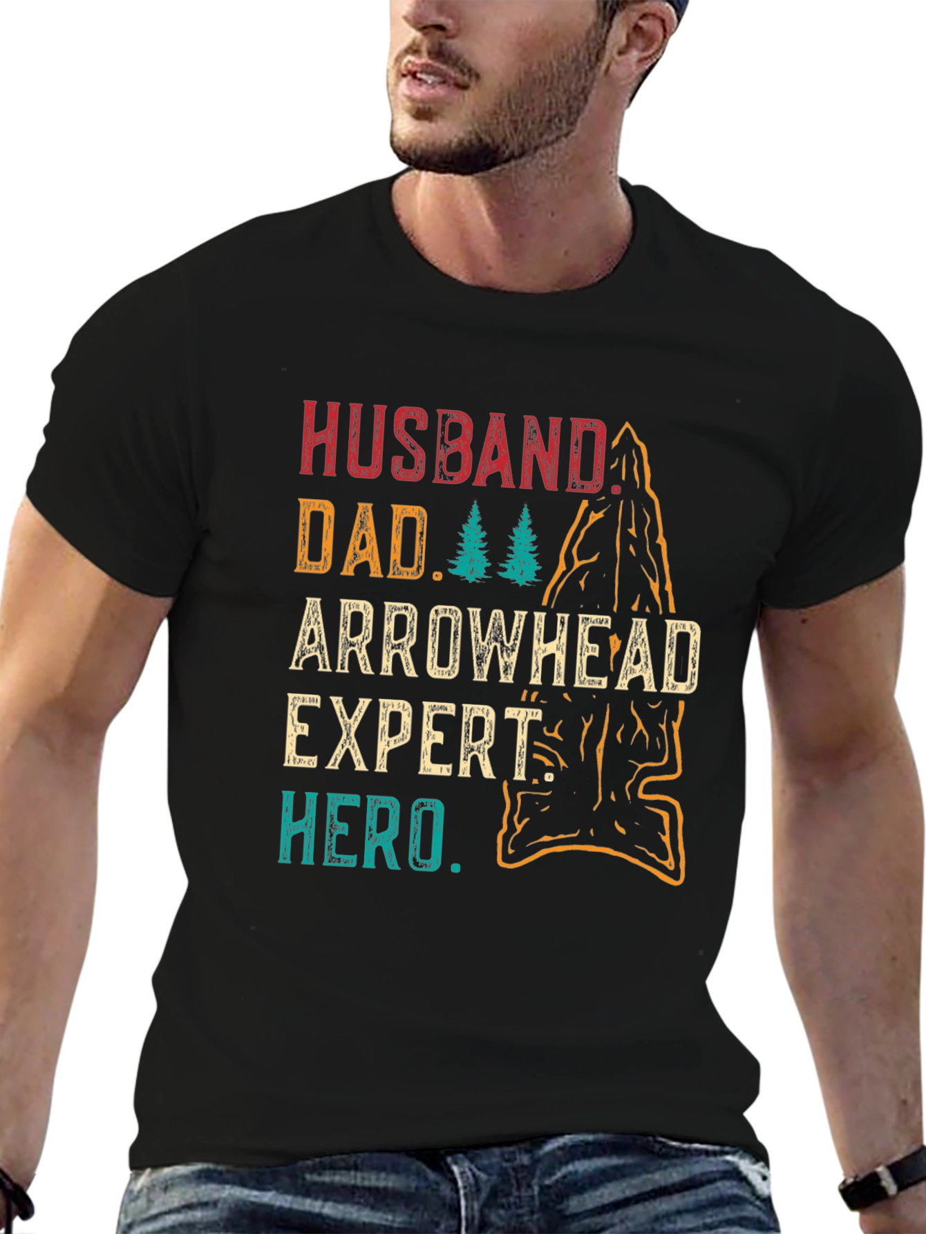 Husband Dad Arrowhead Expert Hero T-Shirt