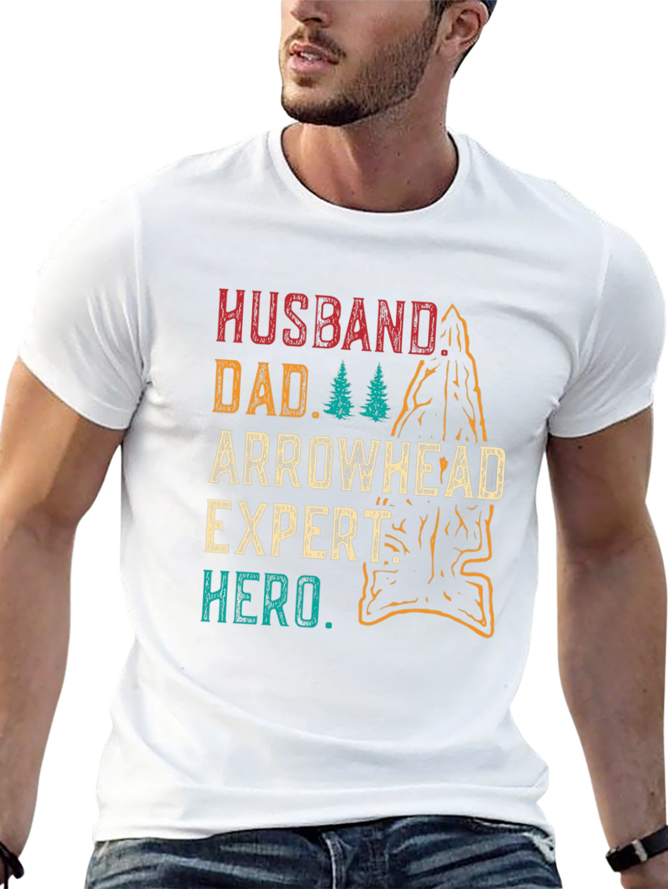 Husband Dad Arrowhead Expert Hero T-Shirt