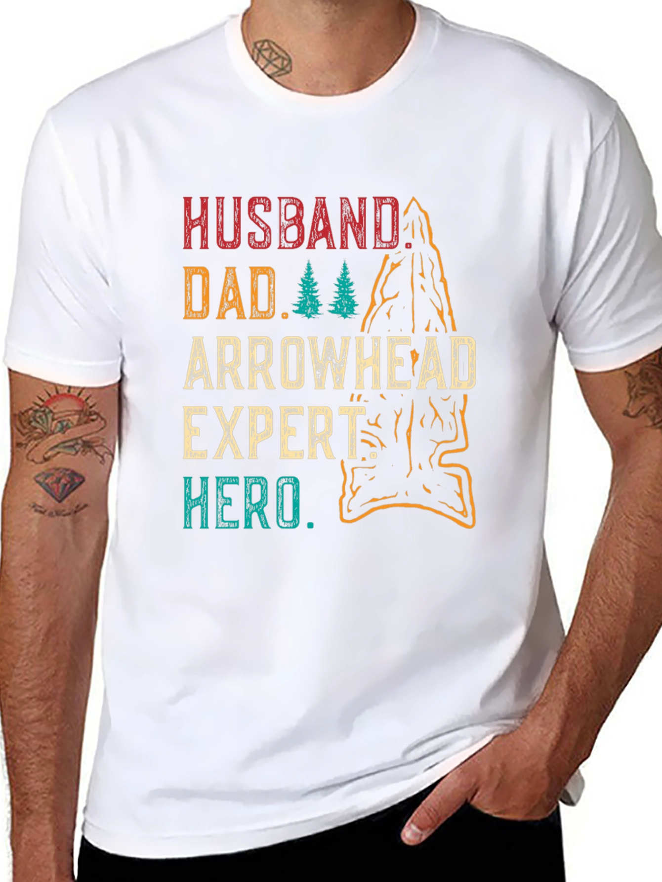 Husband Dad Arrowhead Expert Hero T-Shirt
