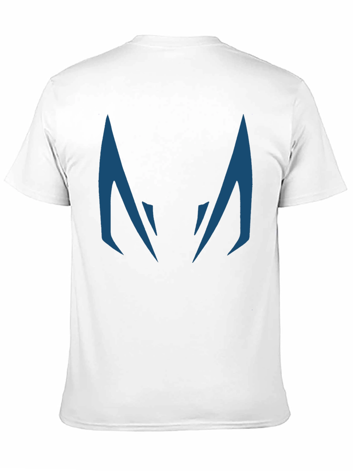 Blue Fanged Design Black Cotton T-Shirt