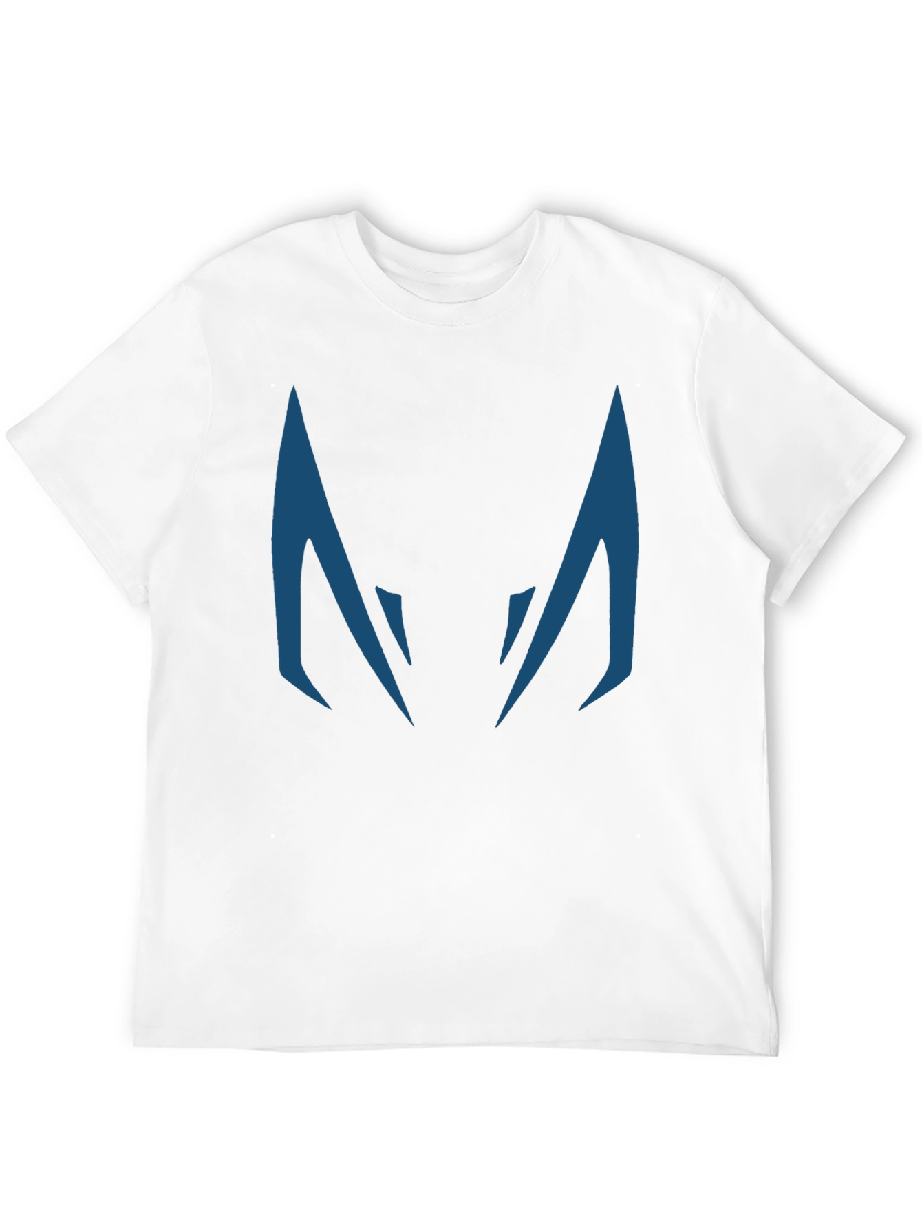 Blue Fanged Design Black Cotton T-Shirt