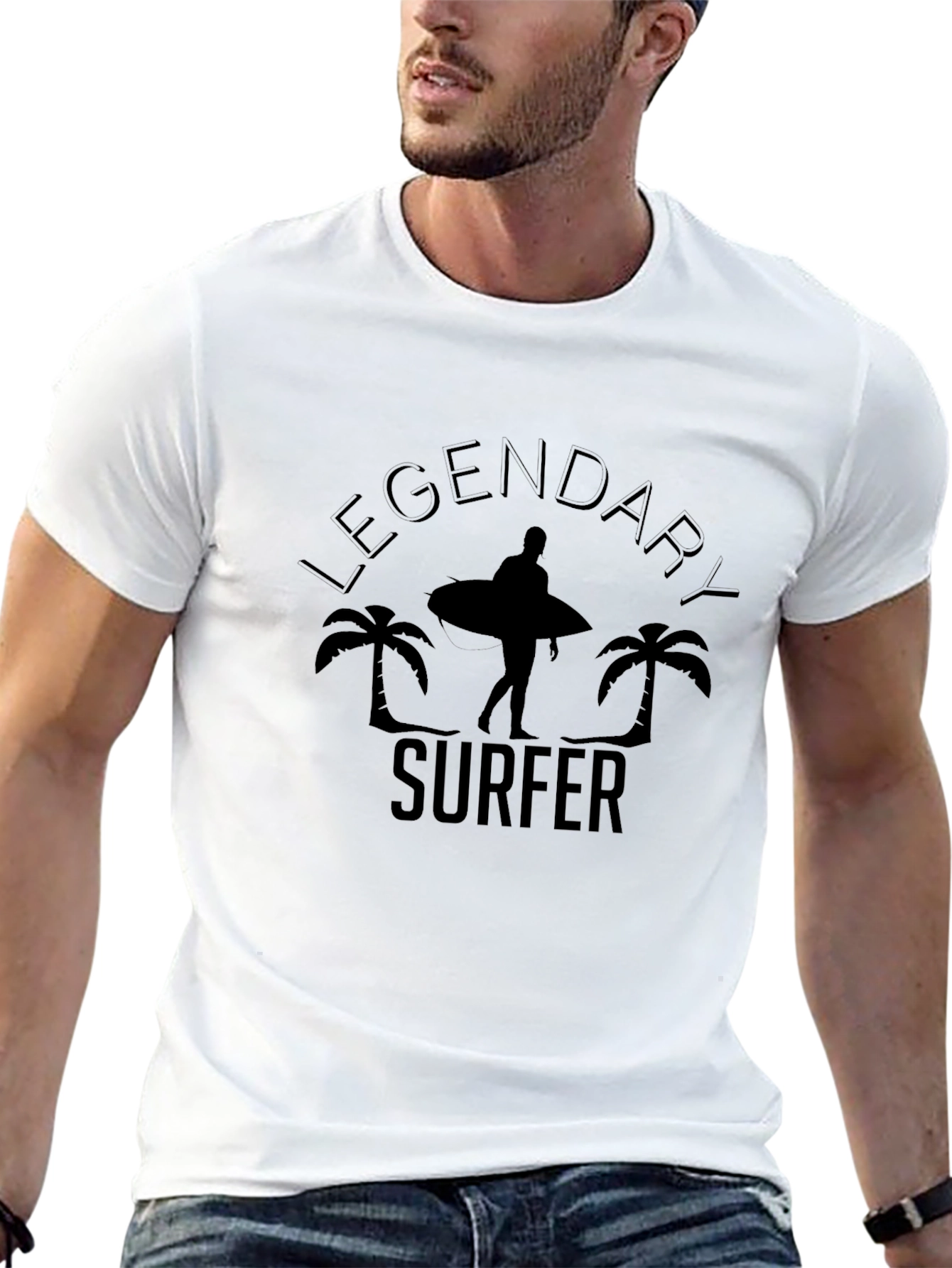 Legendary Surfer Graphic Print Mens Black T-Shirt