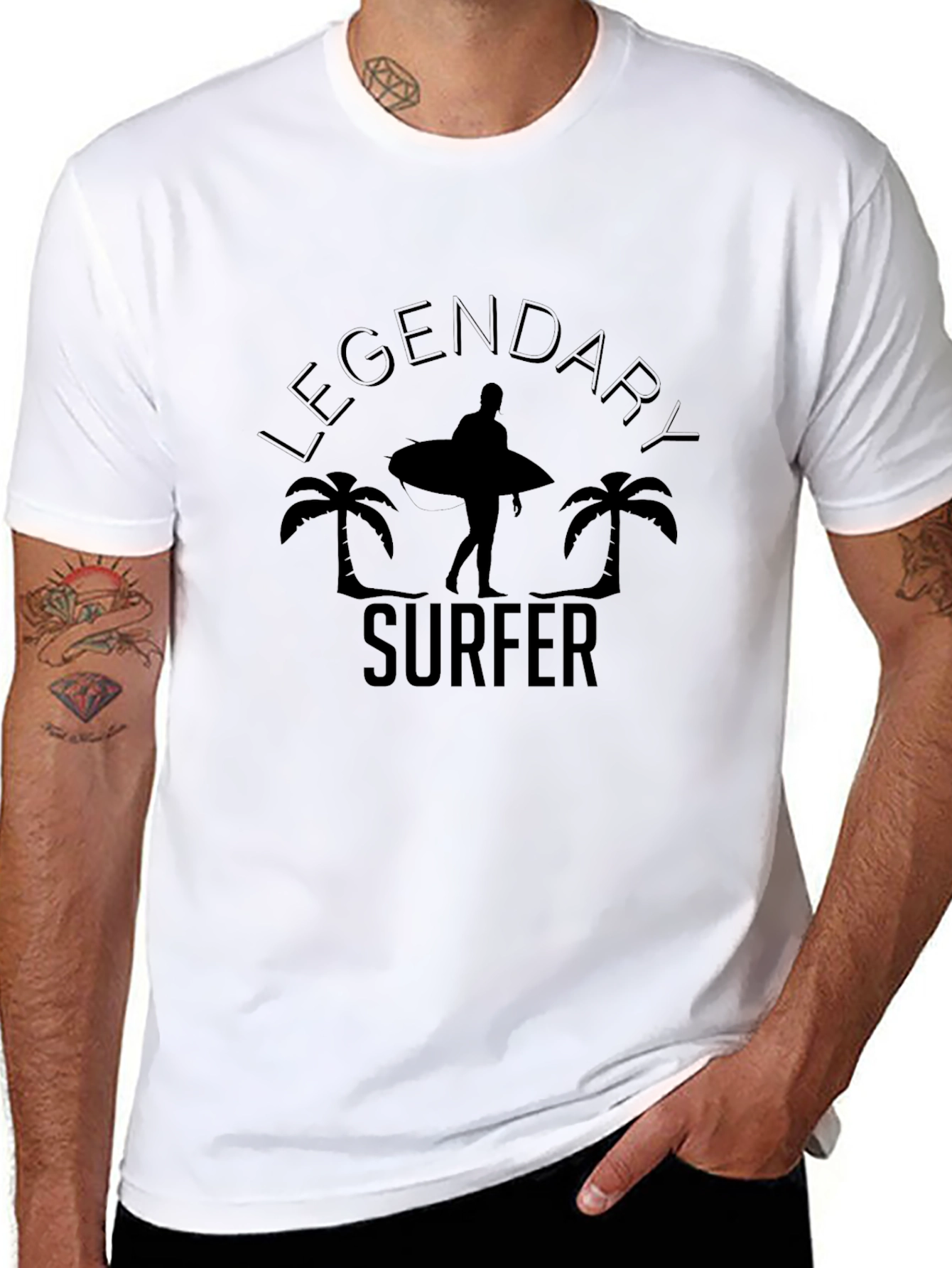 Legendary Surfer Graphic Print Mens Black T-Shirt