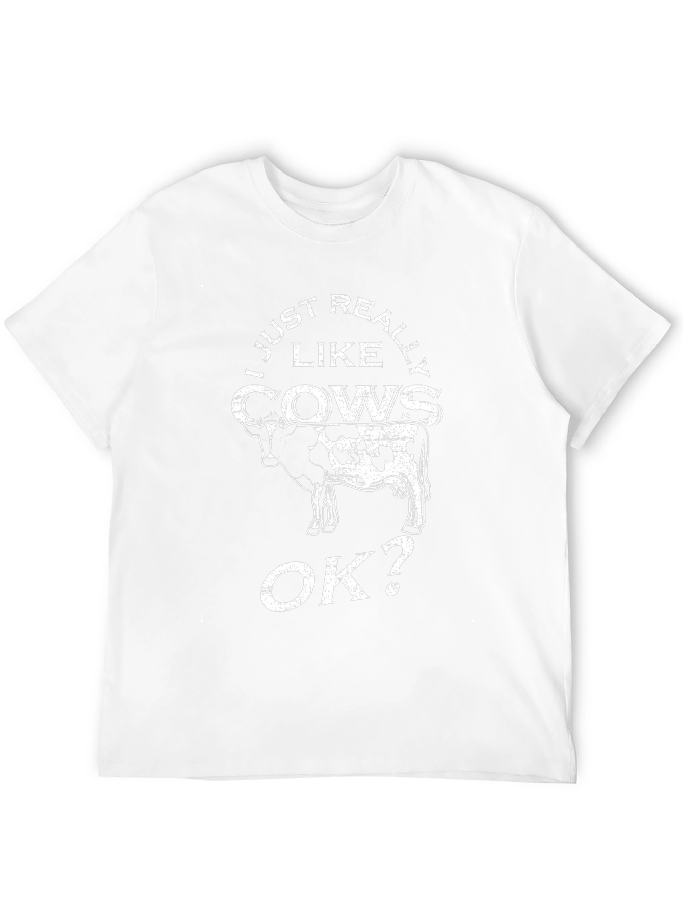 I Just Really Like Cows OK? Black Graphic T-Shirt