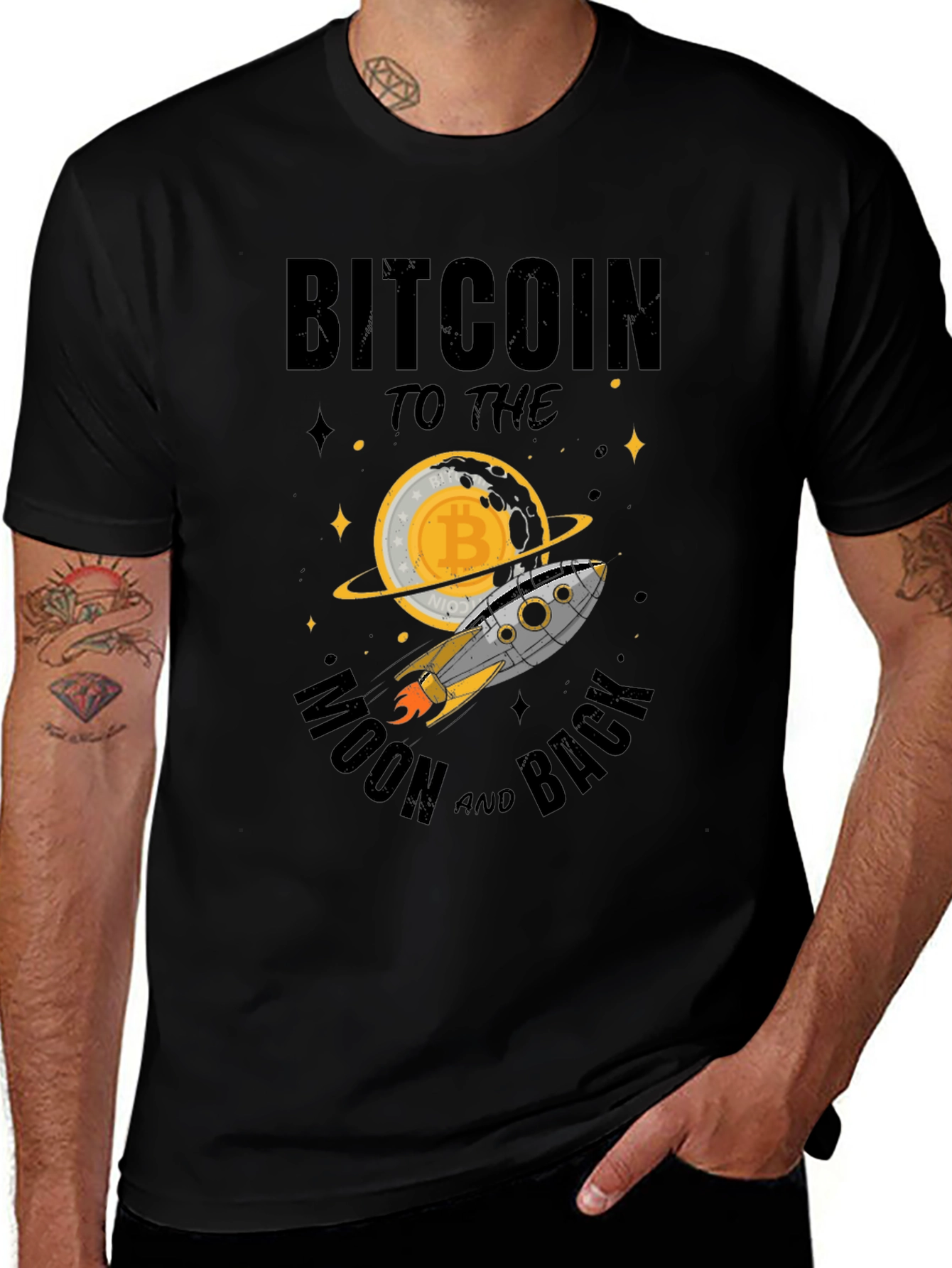 Bitcoin to the Moon T-Shirt - Crypto Rocket Tee
