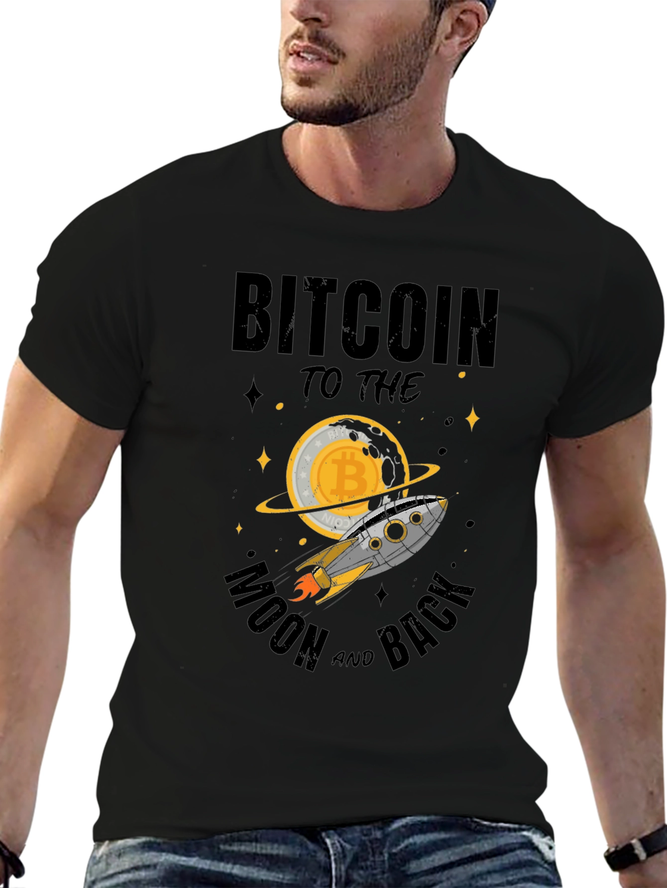 Bitcoin to the Moon T-Shirt - Crypto Rocket Tee