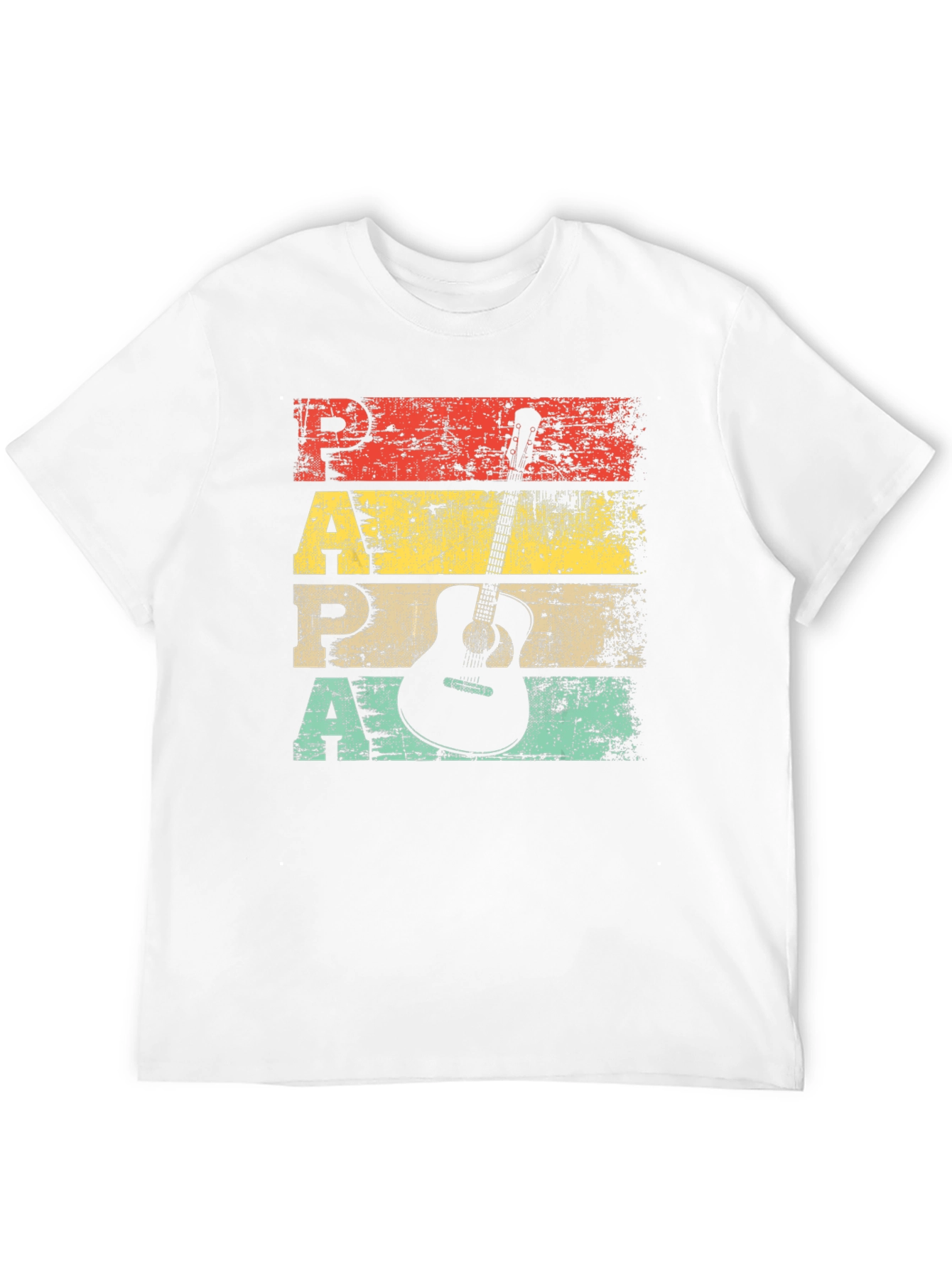 Retro Papa Guitar T-Shirt - Musician Fathers Day Tee