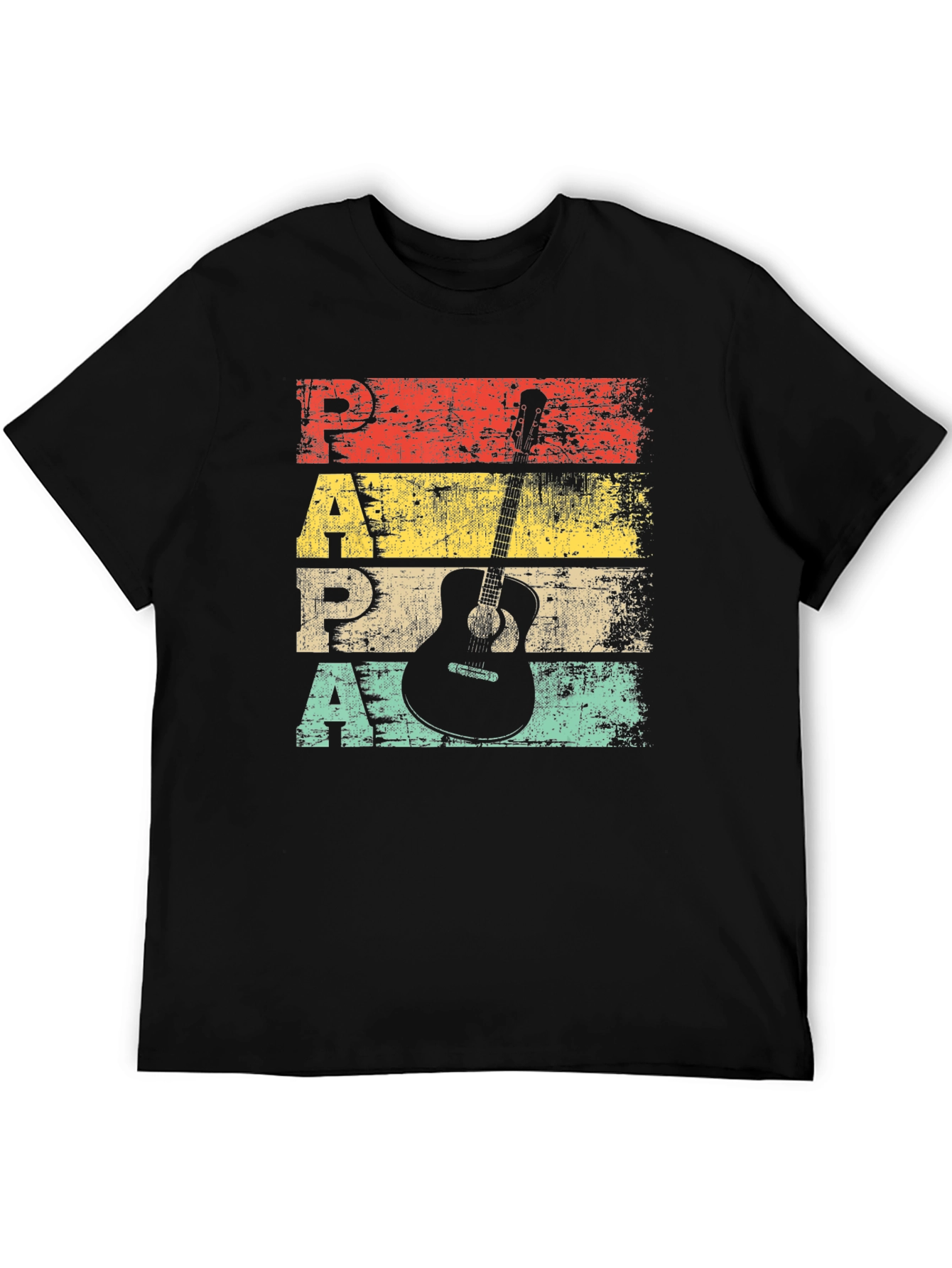 Retro Papa Guitar T-Shirt - Musician Fathers Day Tee