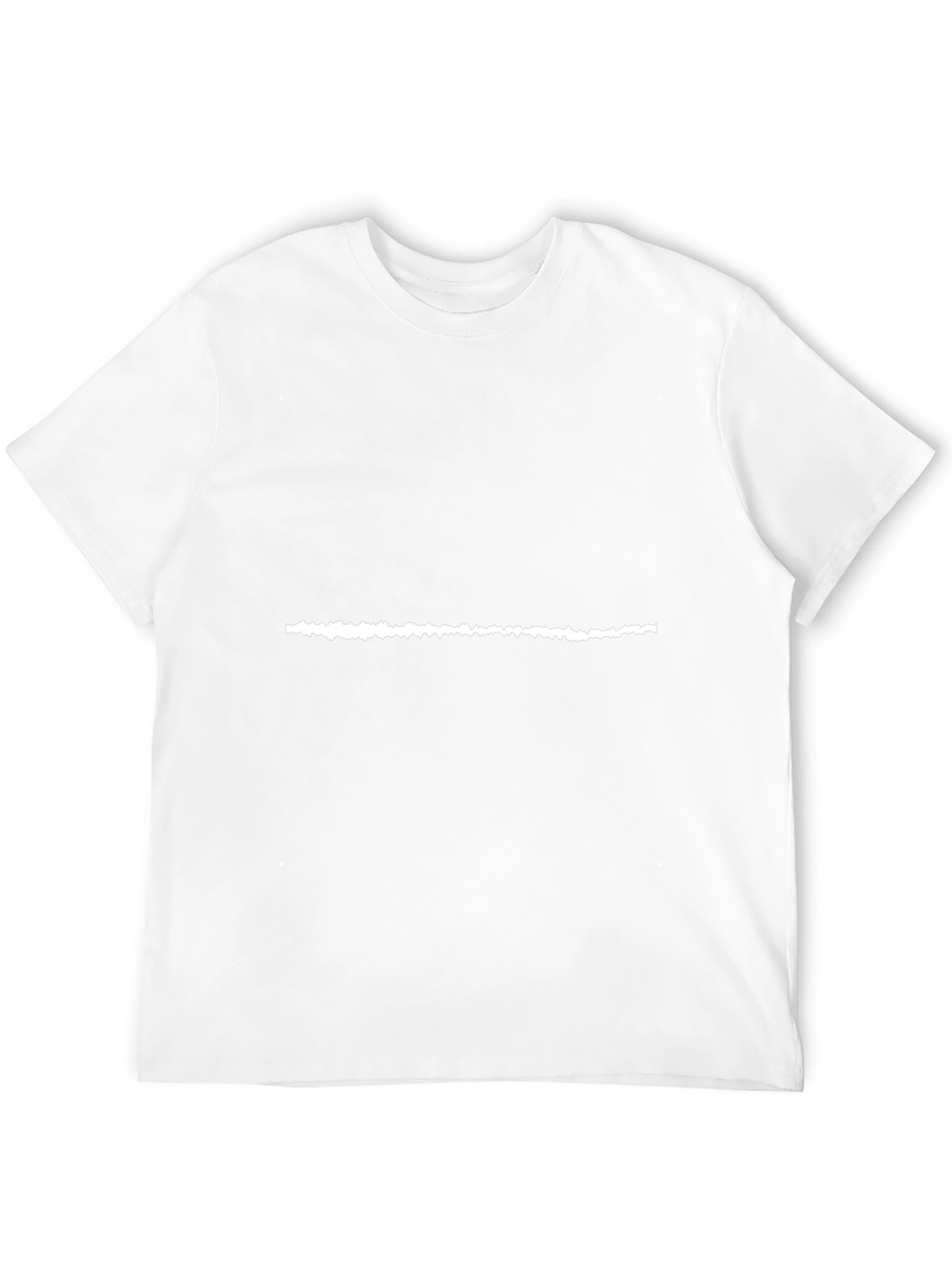 Mens Black Crewneck T-Shirt with White Line