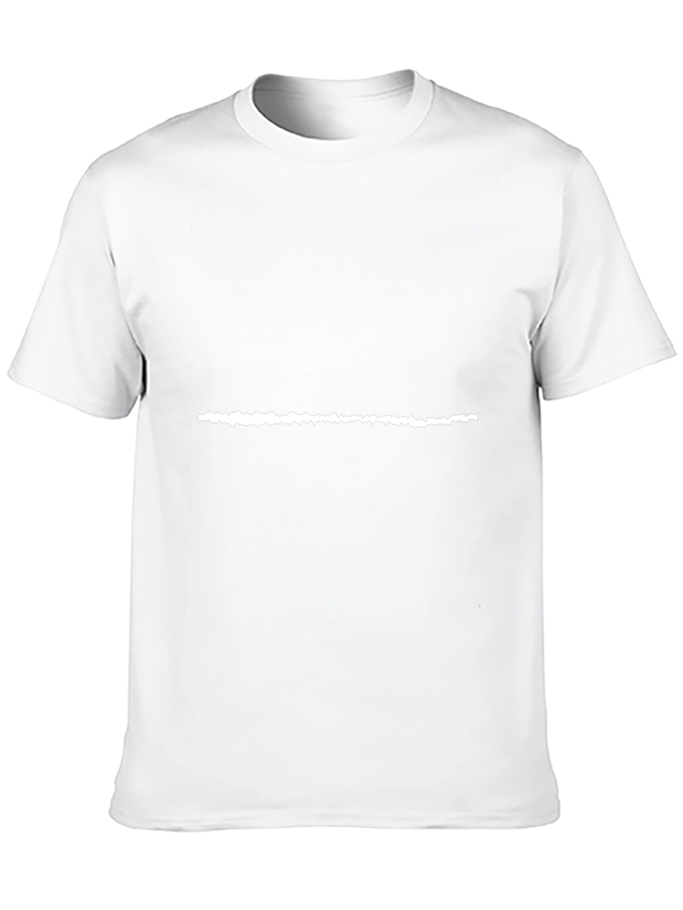 Mens Black Crewneck T-Shirt with White Line