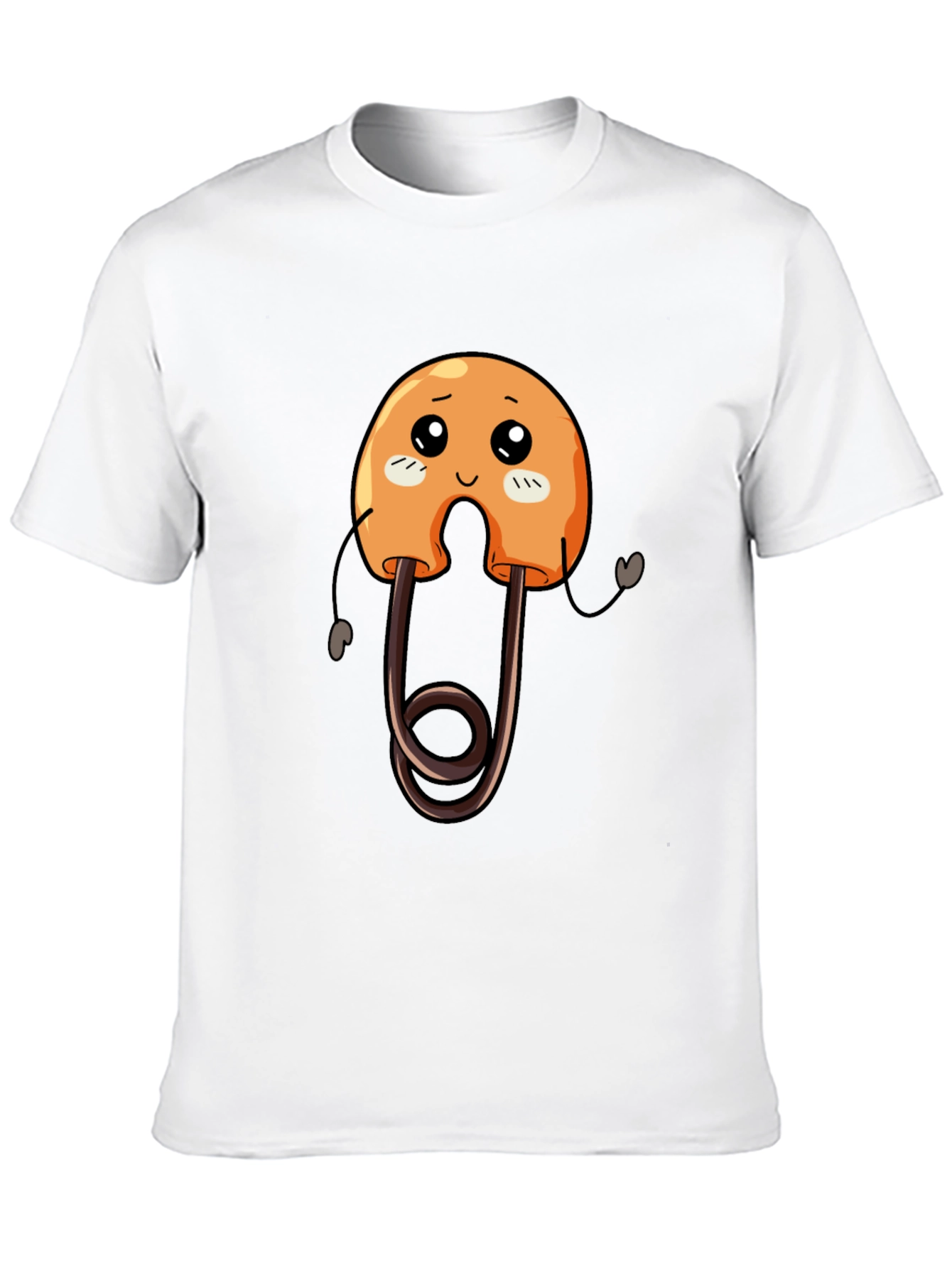 Cute Safety Pin Cartoon Graphic Tee