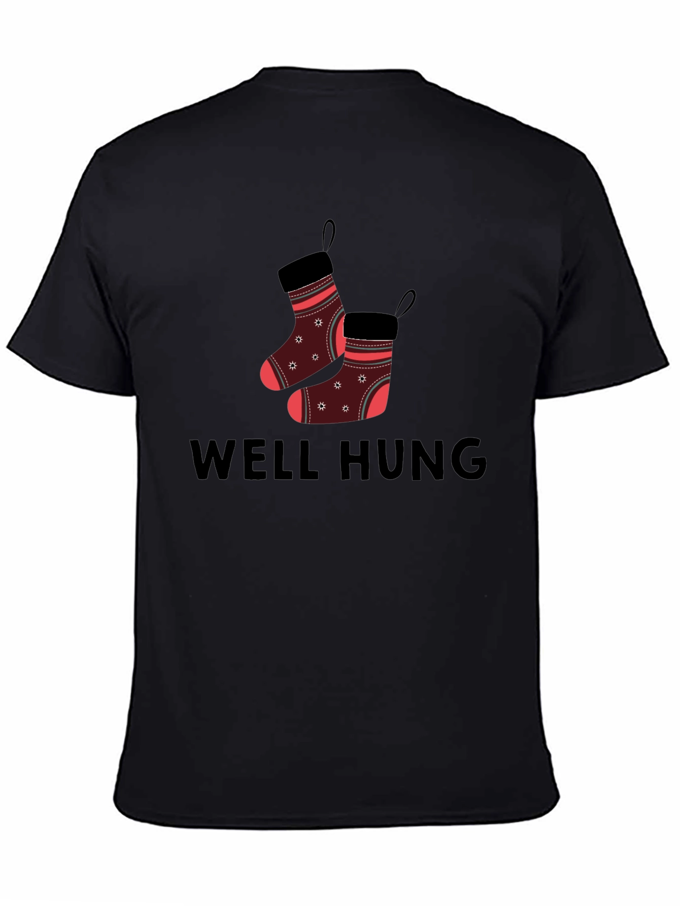 Well Hung Christmas Stocking Graphic T-Shirt