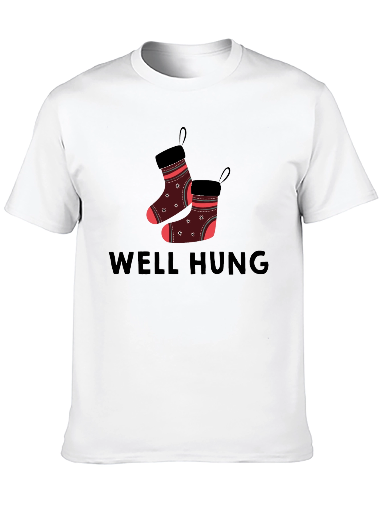 Well Hung Christmas Stocking Graphic T-Shirt