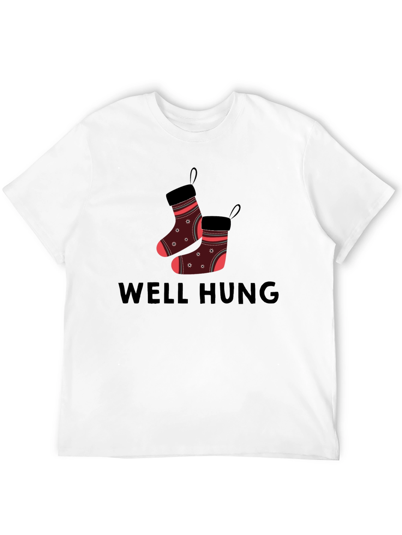 Well Hung Christmas Stocking Graphic T-Shirt