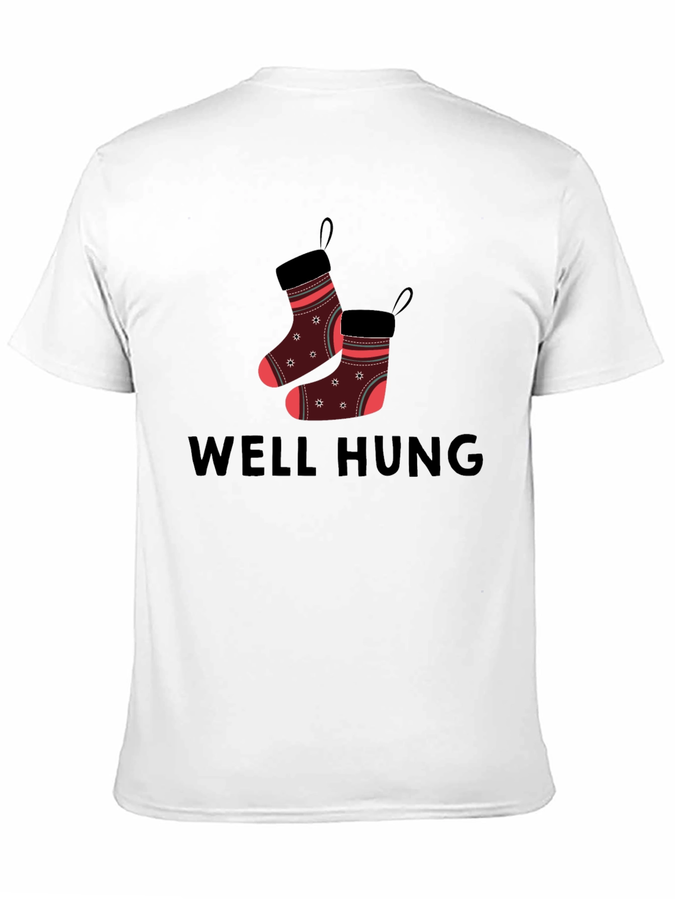 Well Hung Christmas Stocking Graphic T-Shirt