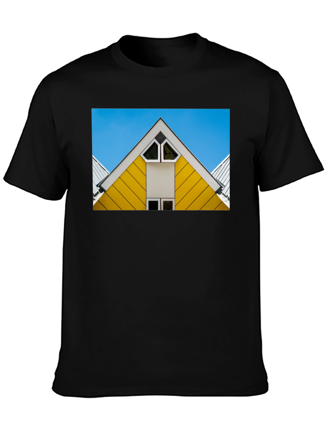 Geometric Roof T-Shirt - Modern Architectural Design