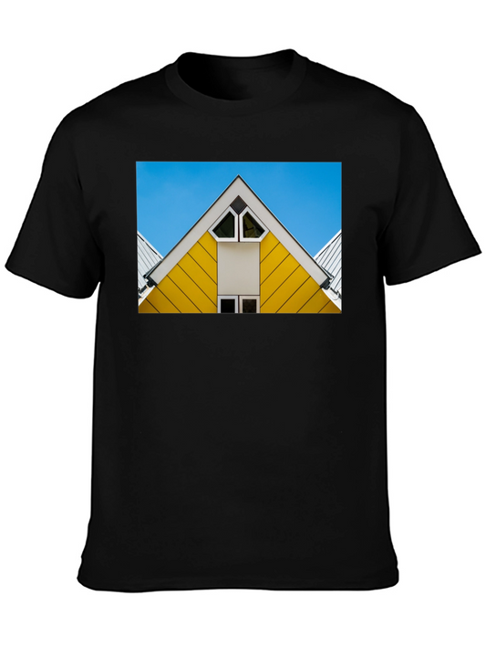 Geometric Roof T-Shirt - Modern Architectural Design