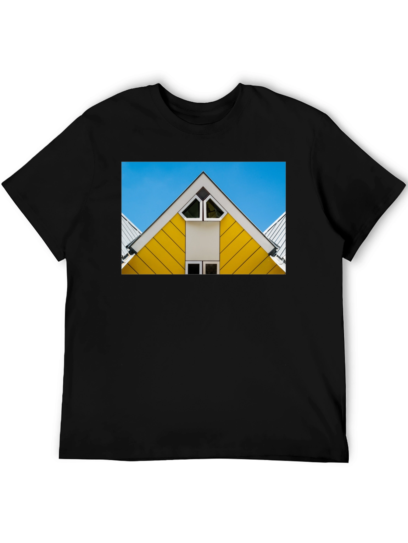 Geometric Roof T-Shirt - Modern Architectural Design