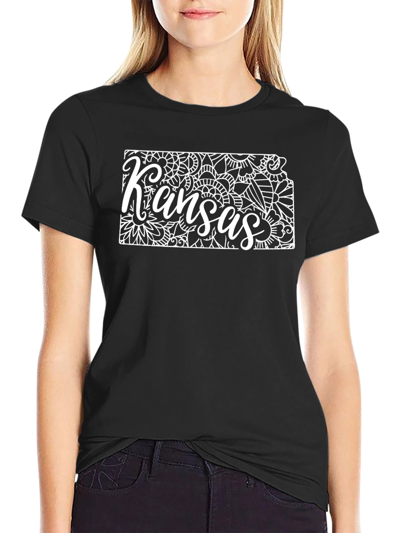 Kansas State Graphic Tee - Black Cotton T-Shirt