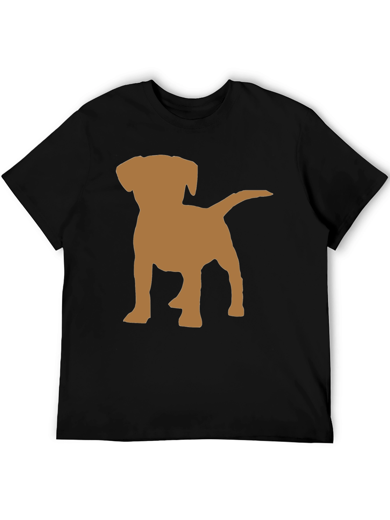 Dog Silhouette Graphic Tee - Black Cotton