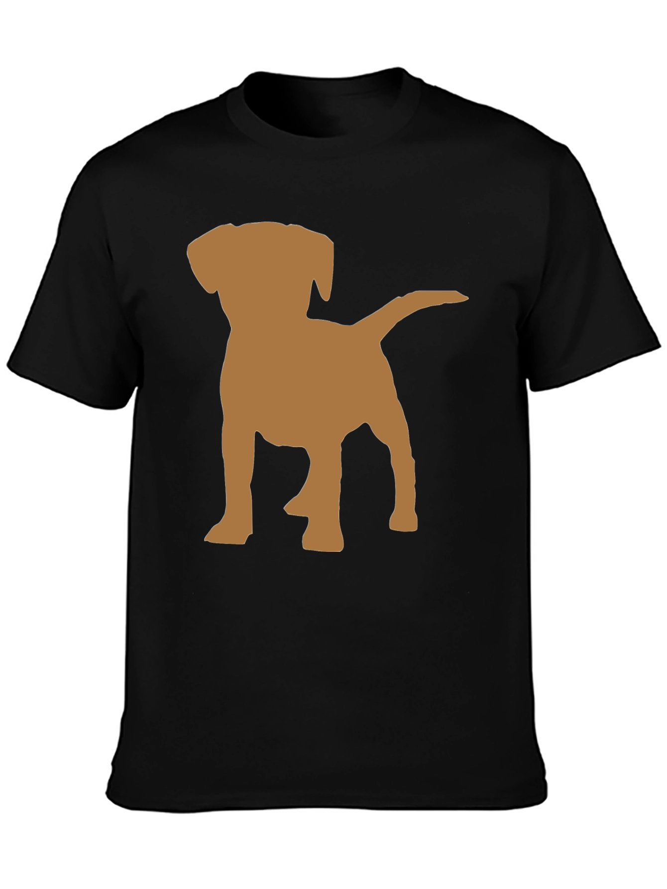 Dog Silhouette Graphic Tee - Black Cotton