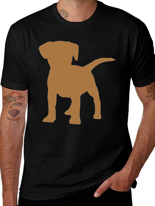 Dog Silhouette Graphic Tee - Black Cotton