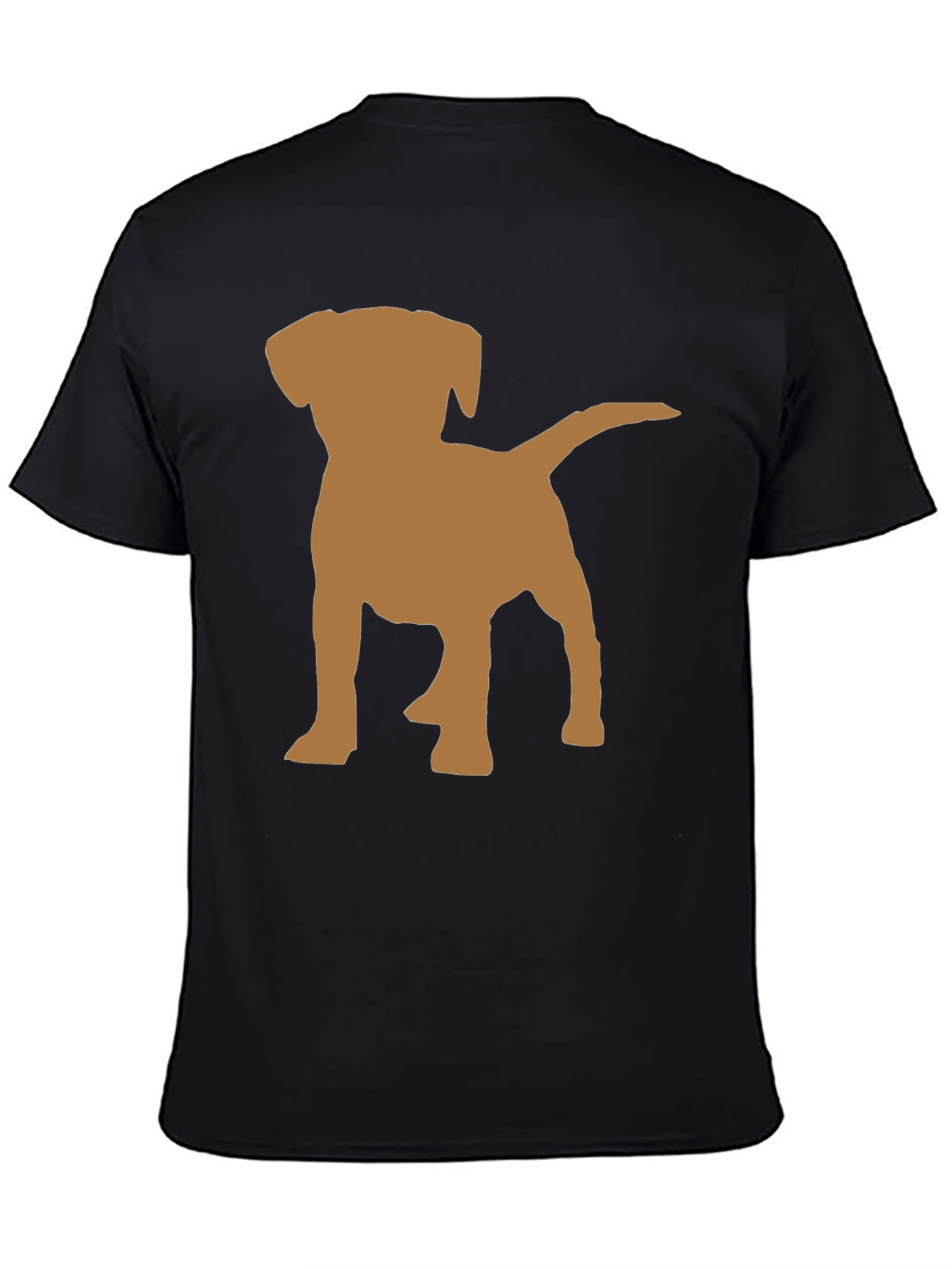 Dog Silhouette Graphic Tee - Black Cotton