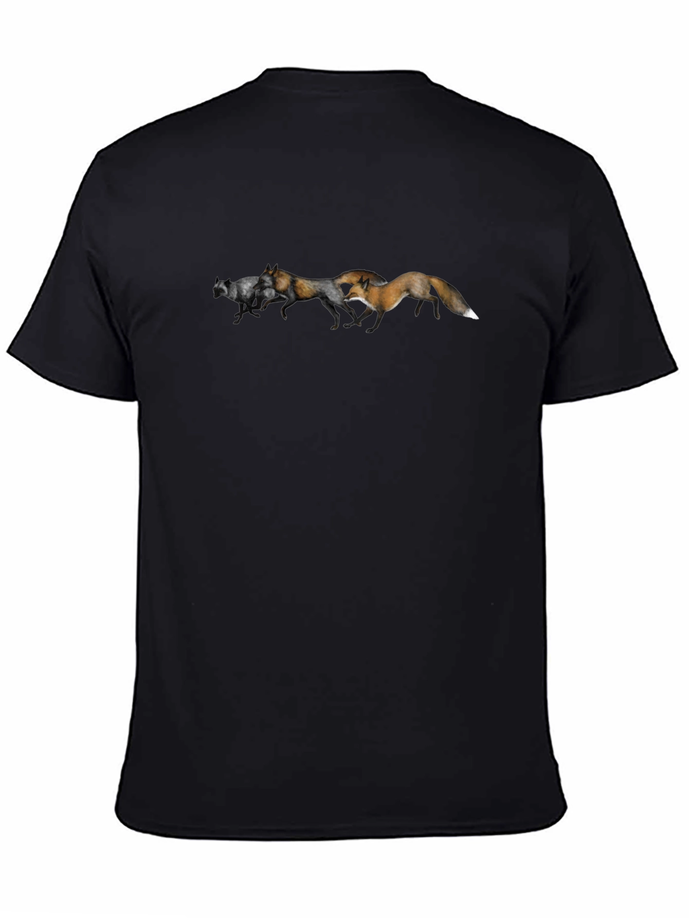 Fox Run T-Shirt - Black Cotton Crew Neck