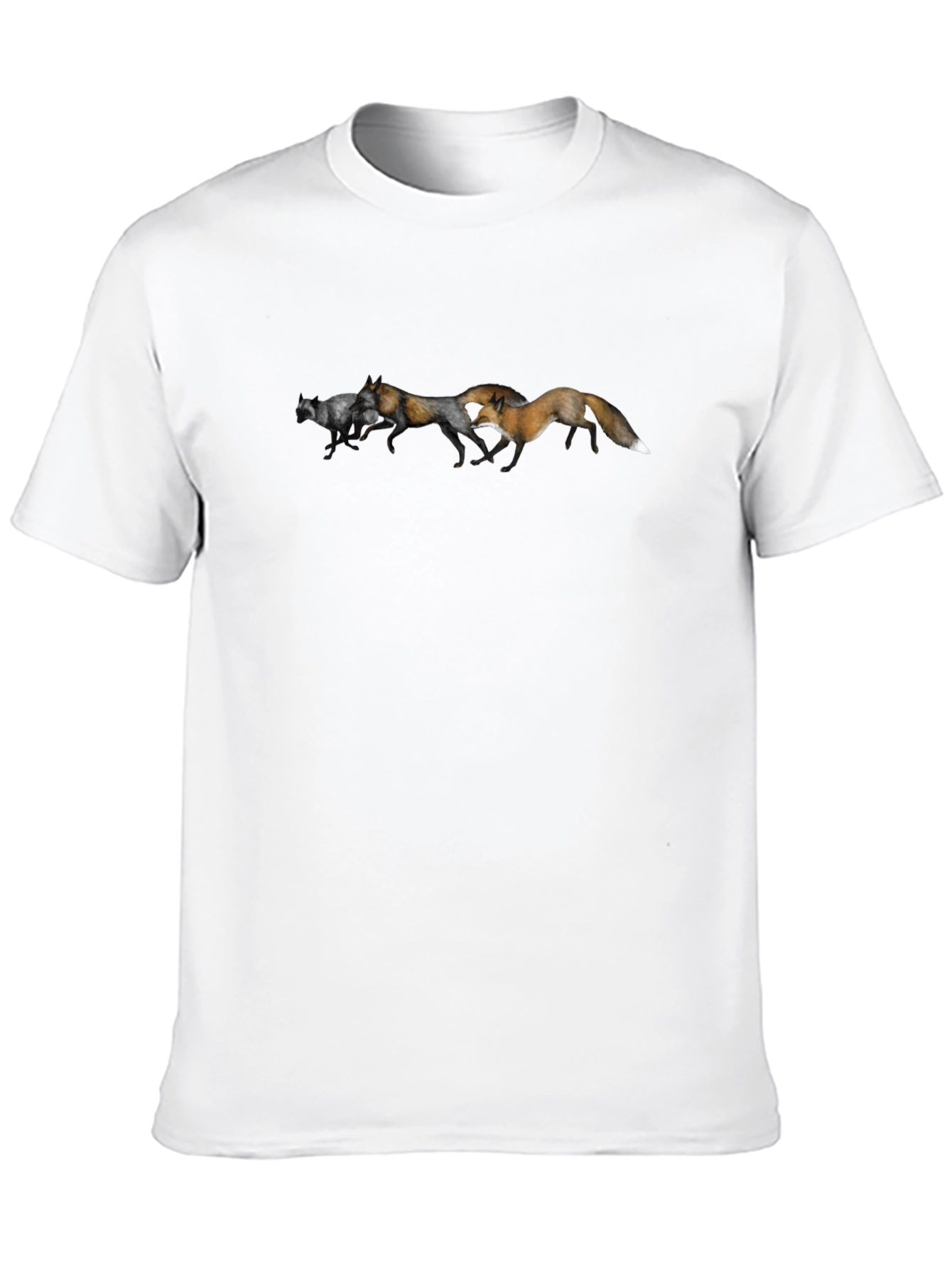 Fox Run T-Shirt - Black Cotton Crew Neck