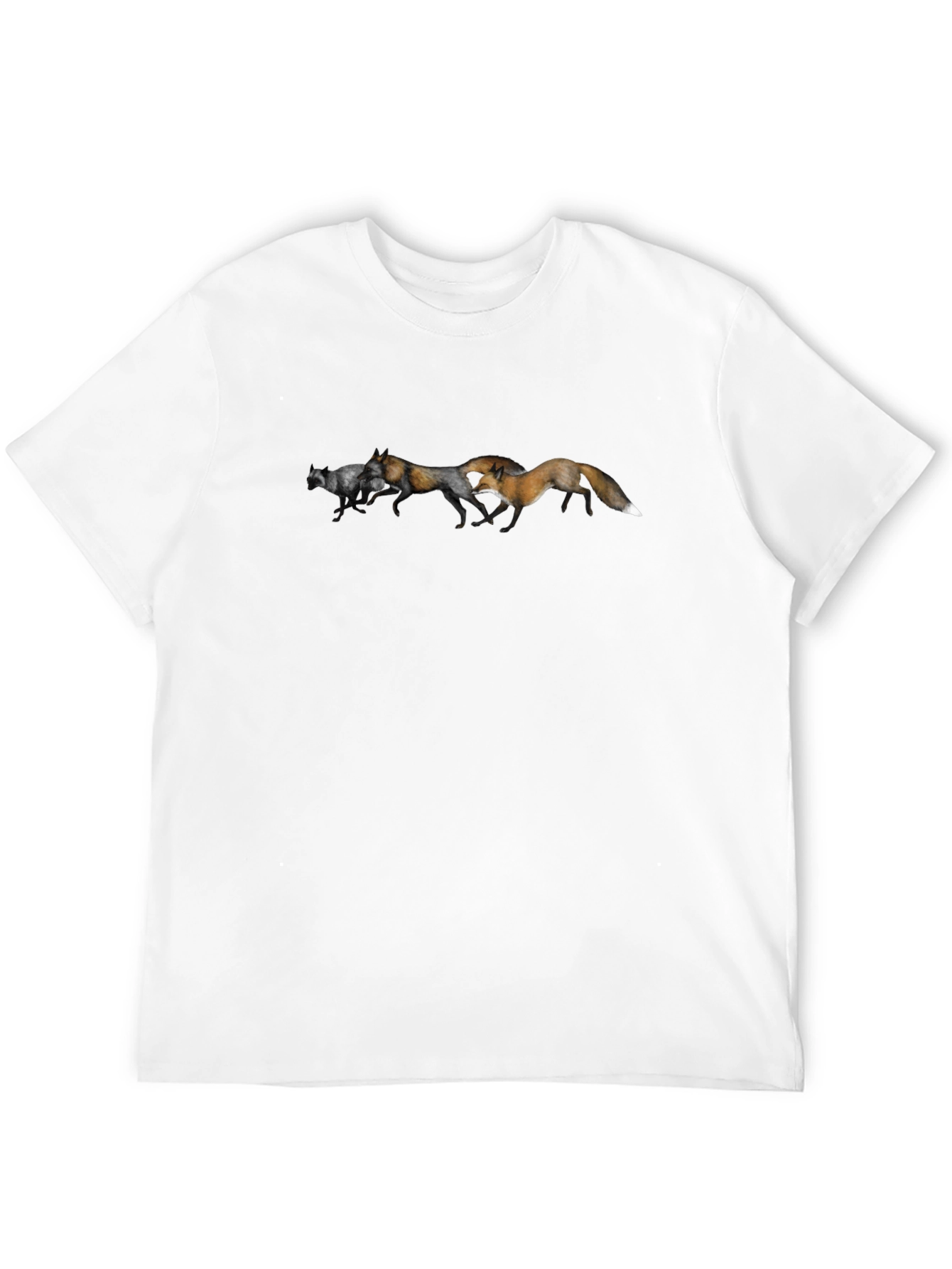 Fox Run T-Shirt - Black Cotton Crew Neck