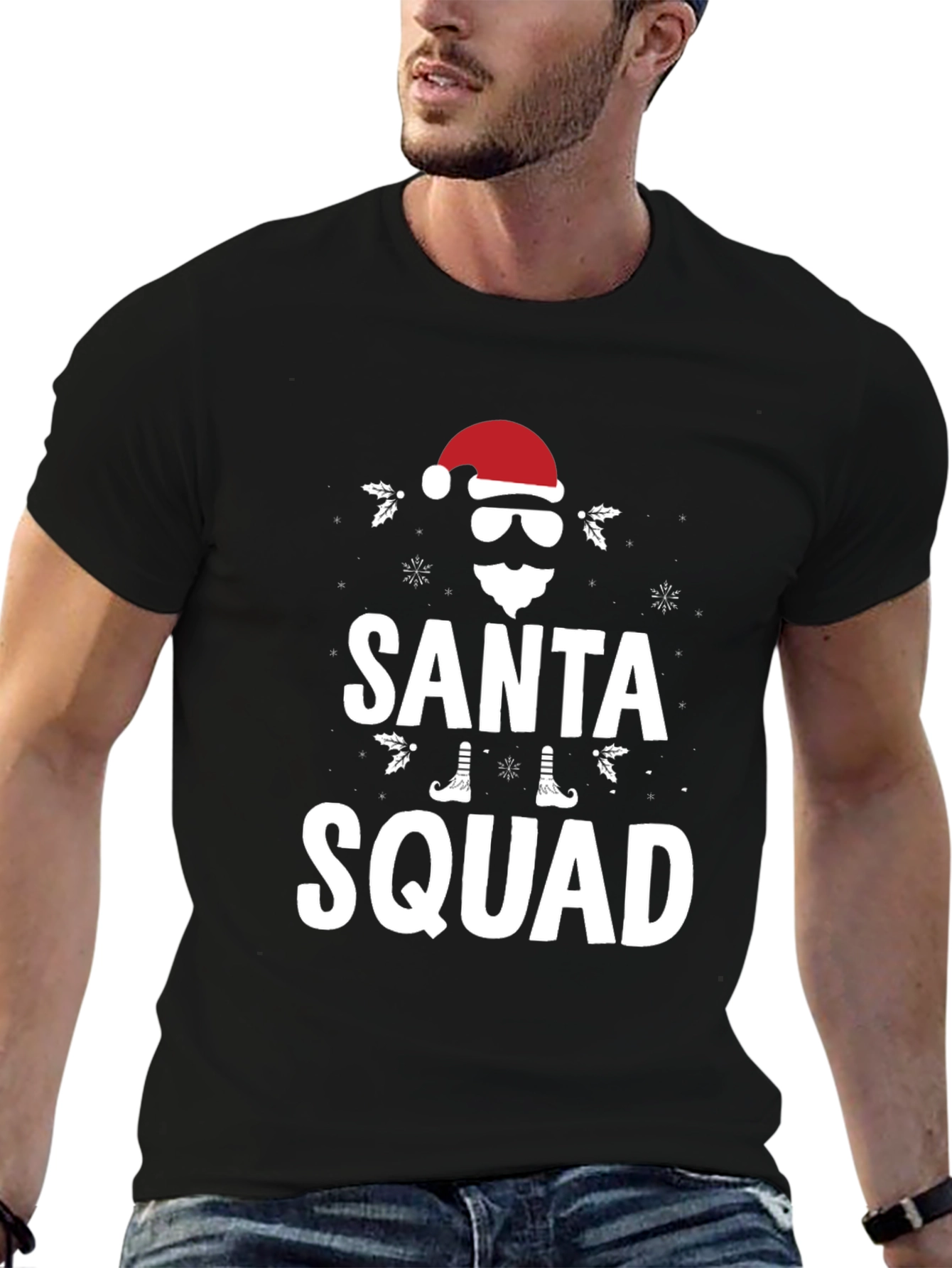 Santa Squad Graphic T-Shirt - Holiday Apparel