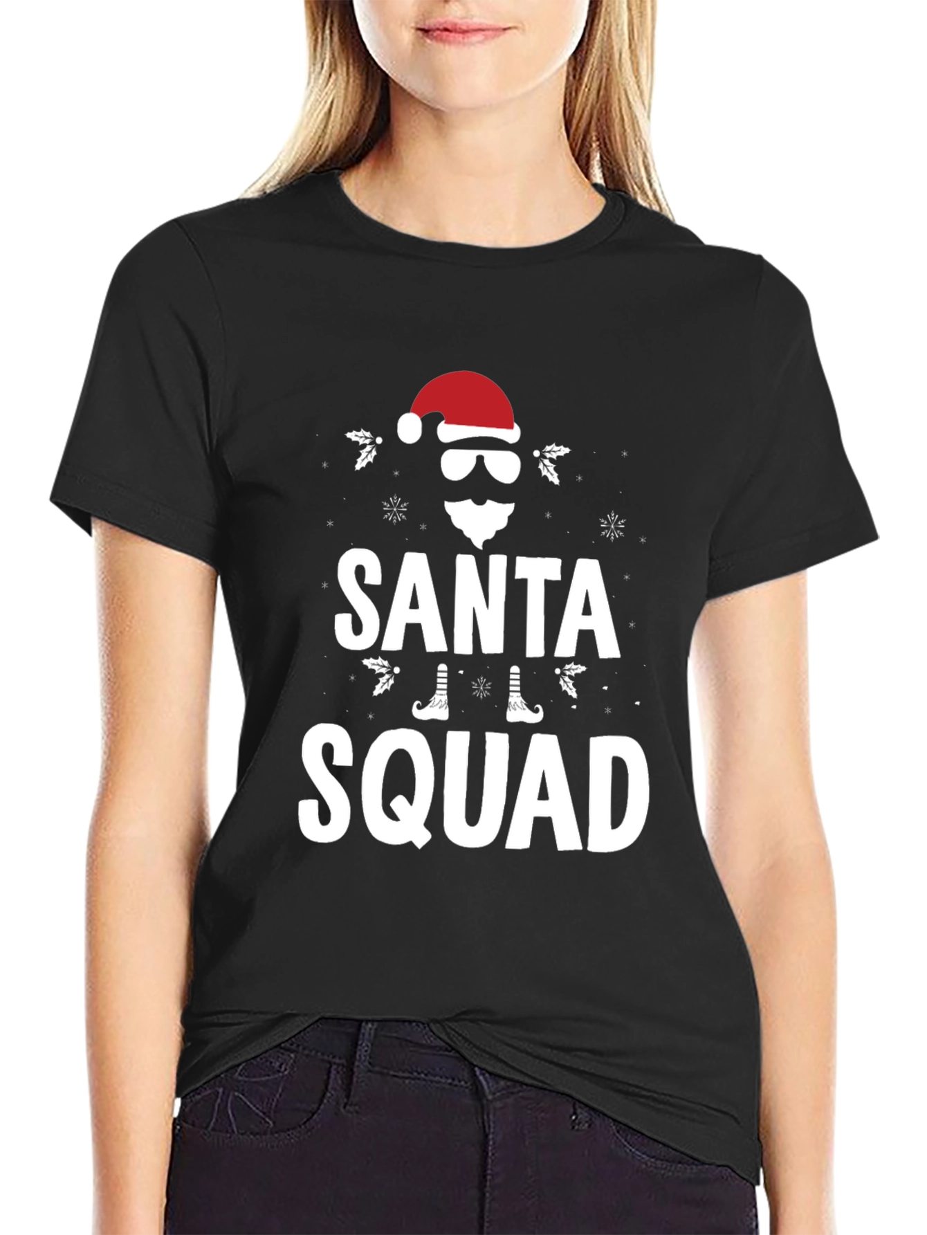 Santa Squad Graphic T-Shirt - Holiday Apparel