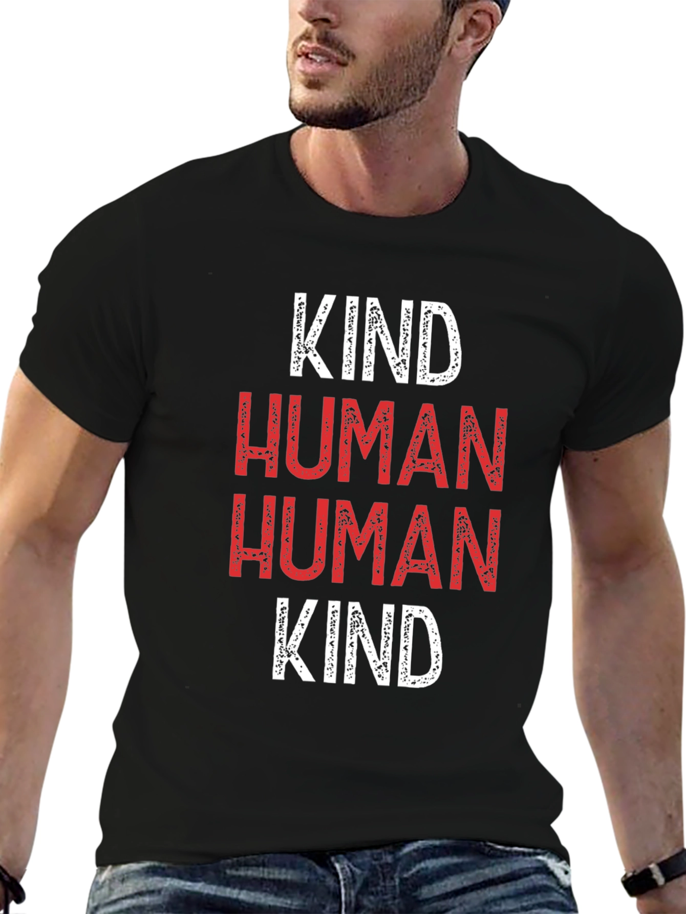 Kind Human T-Shirt - Black Graphic Tee