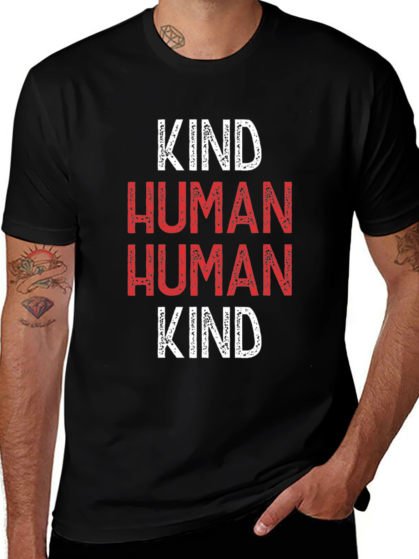 Kind Human T-Shirt - Black Graphic Tee